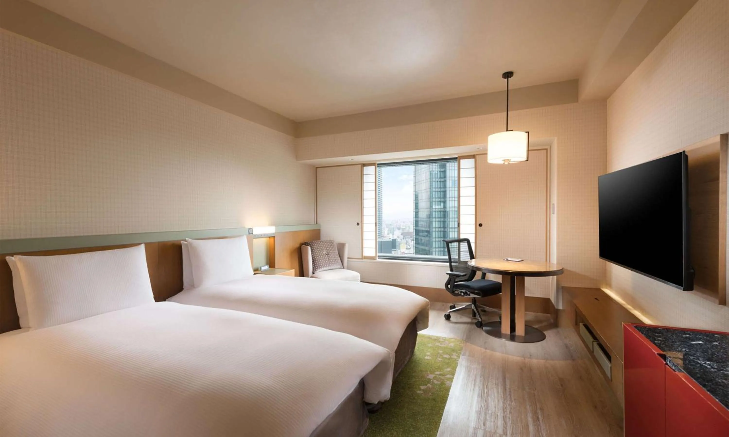 Bed in Hilton Osaka Hotel