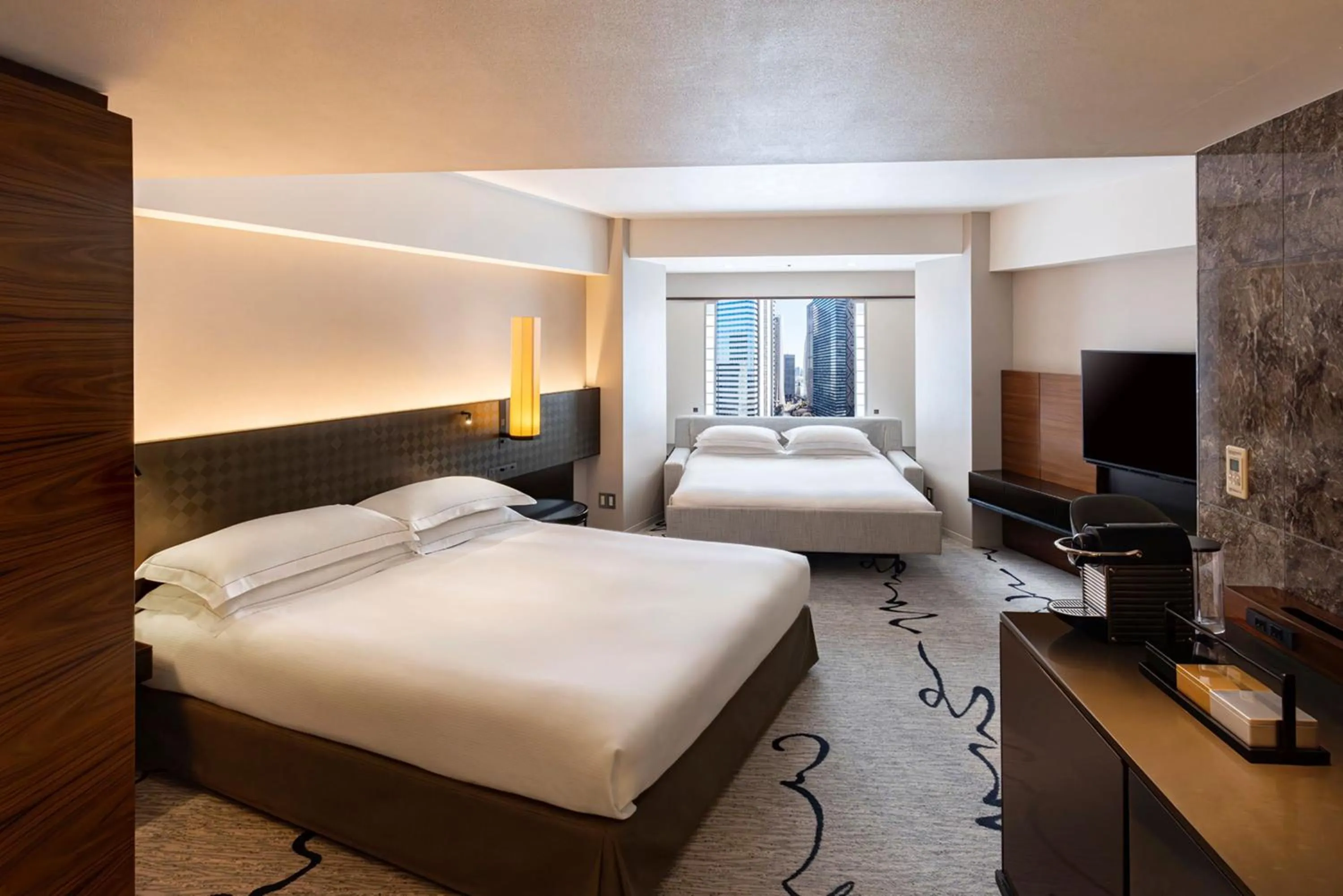 Bed in Hilton Tokyo Hotel