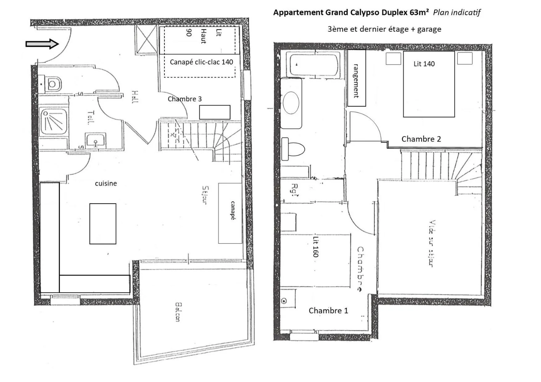 Floor plan in Appartement Grand Calypso