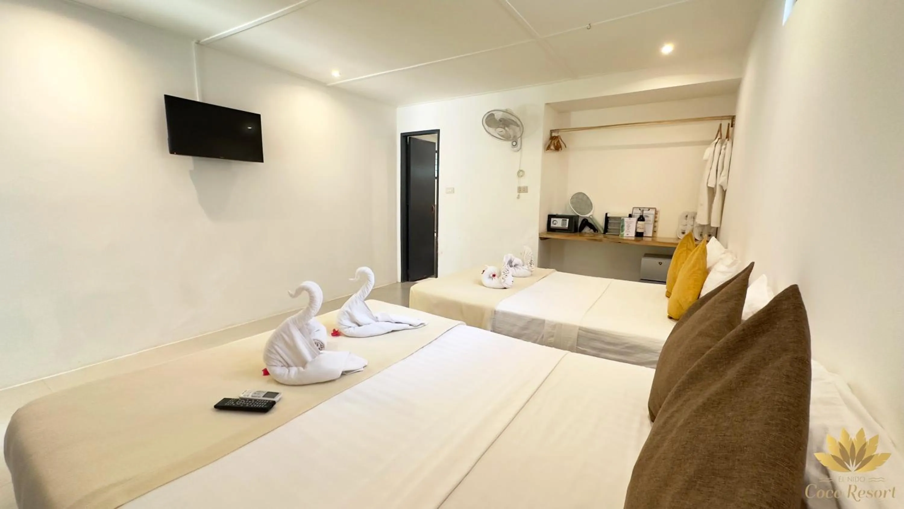 View (from property/room), Bed in El Nido Coco Resort