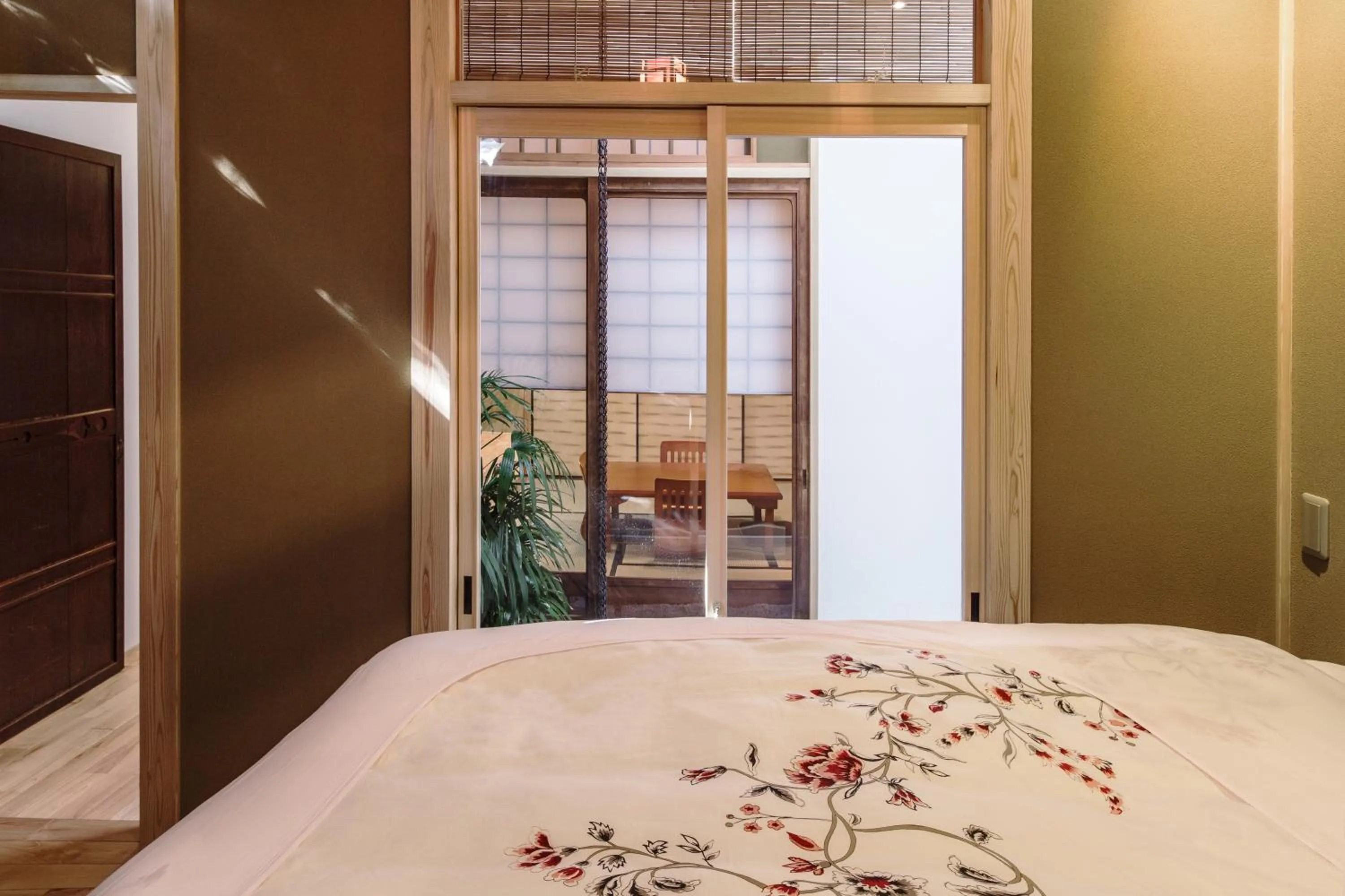 Bed in Machiya Maya Gion
