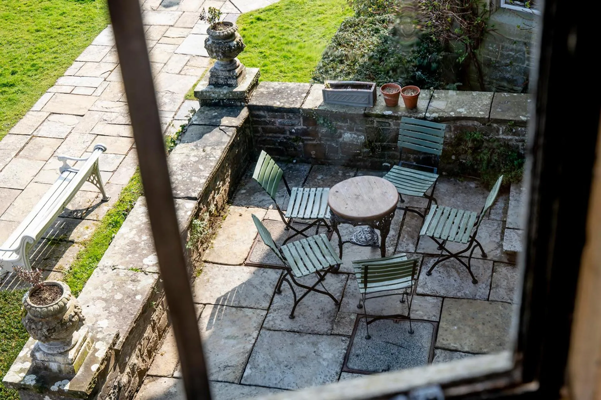 Patio in Llangoed Hall
