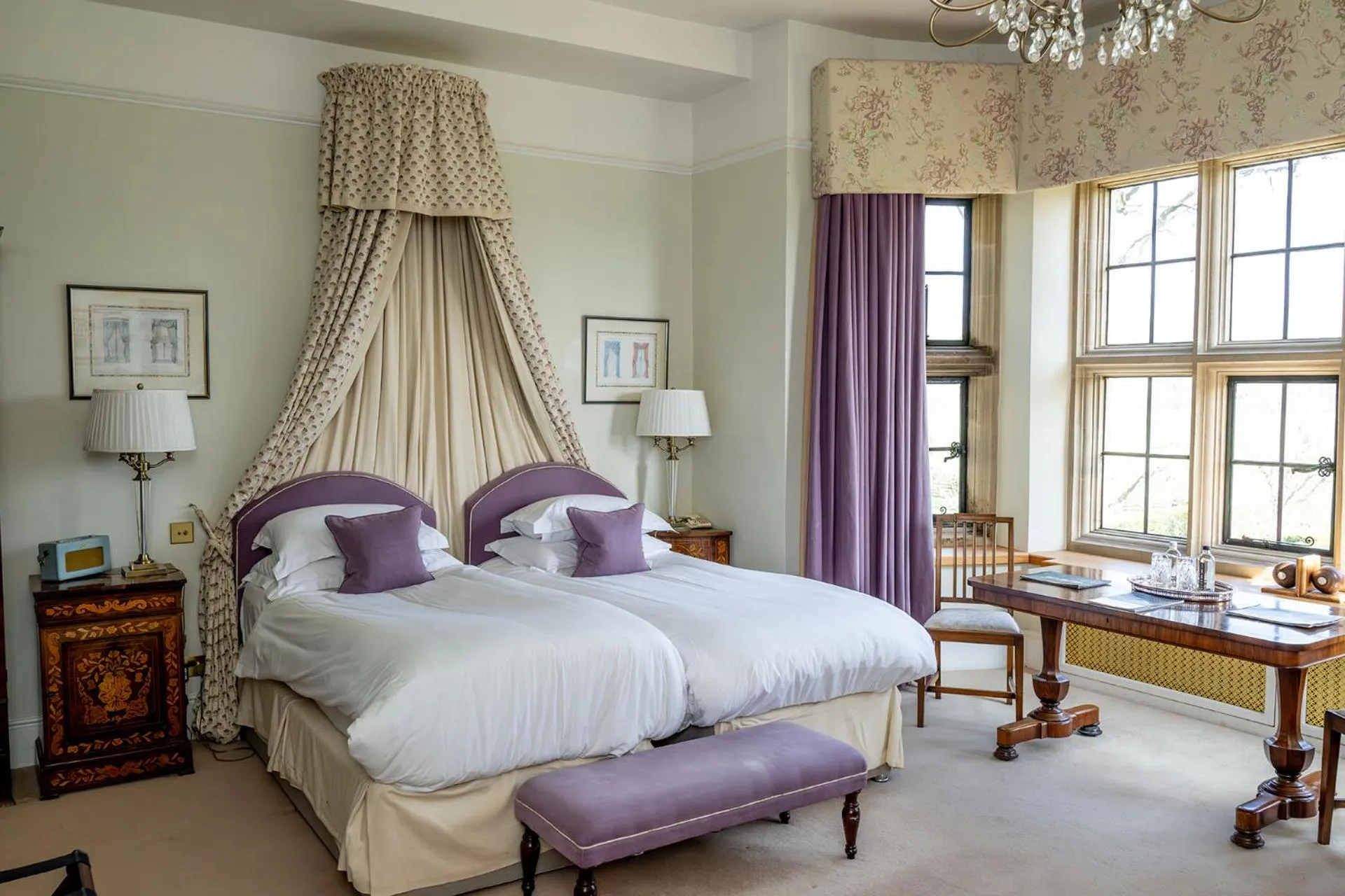 Bed in Llangoed Hall