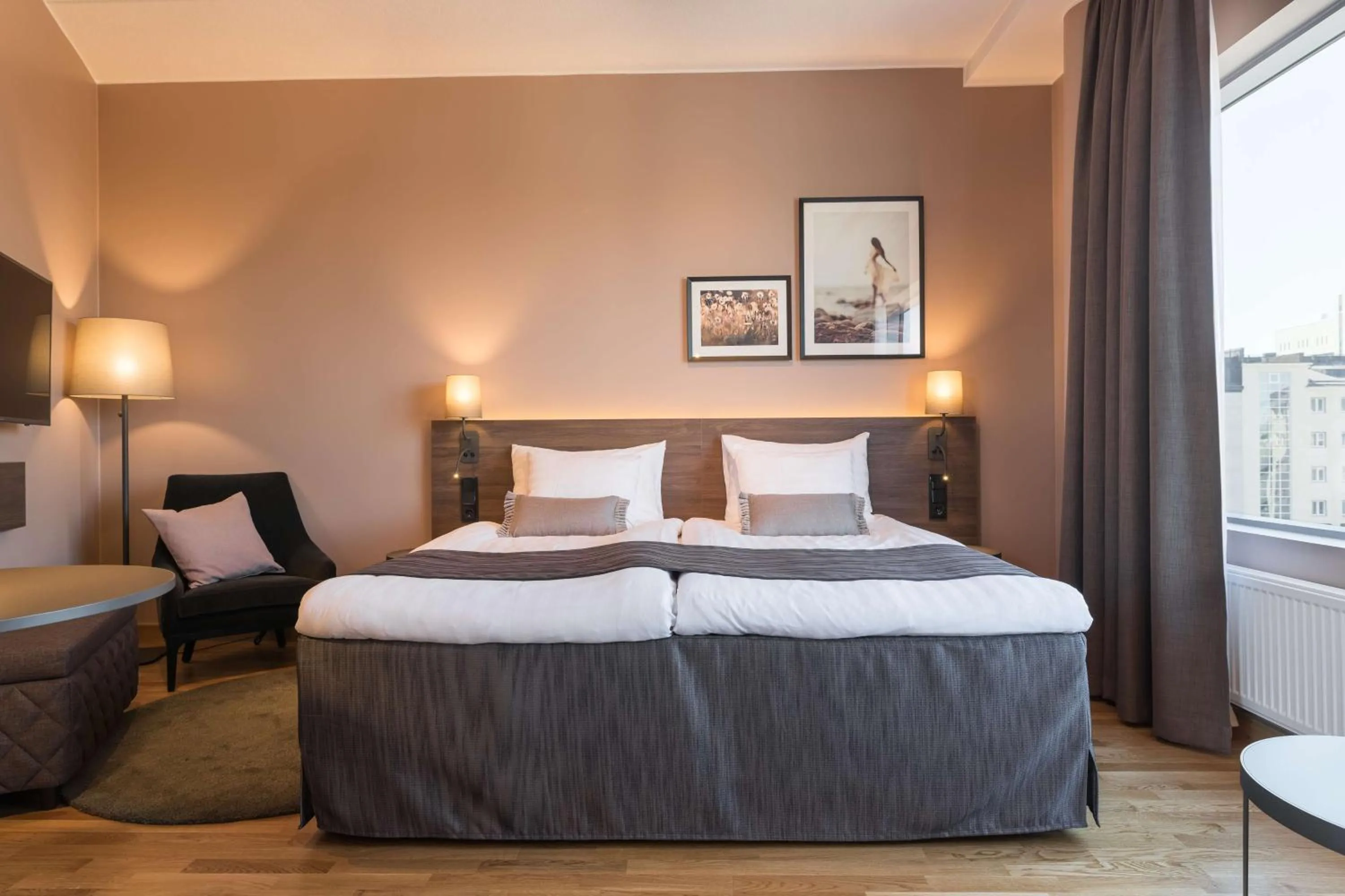 Bedroom, Bed in Scandic Vaasa