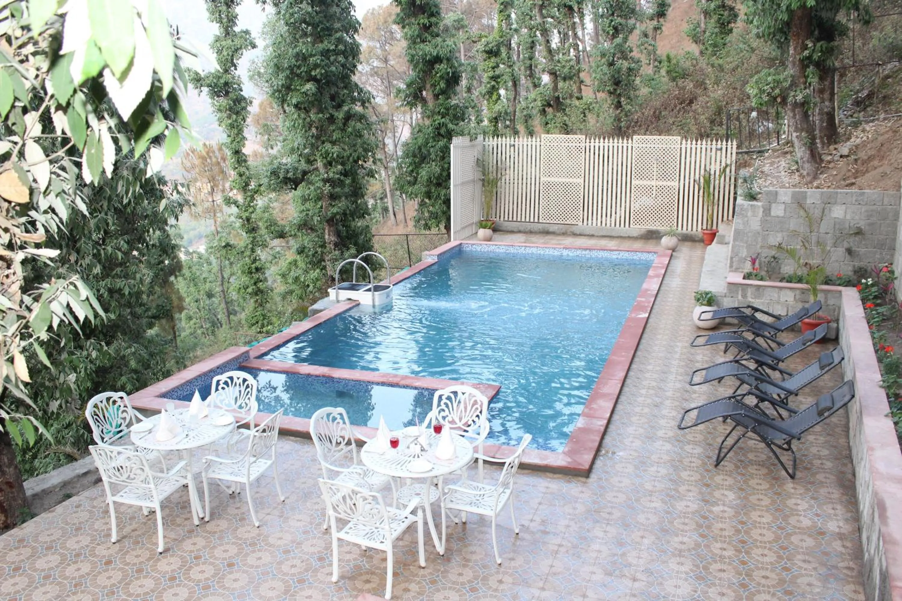Pool view in The Fern Hillside Resort Bhimtal