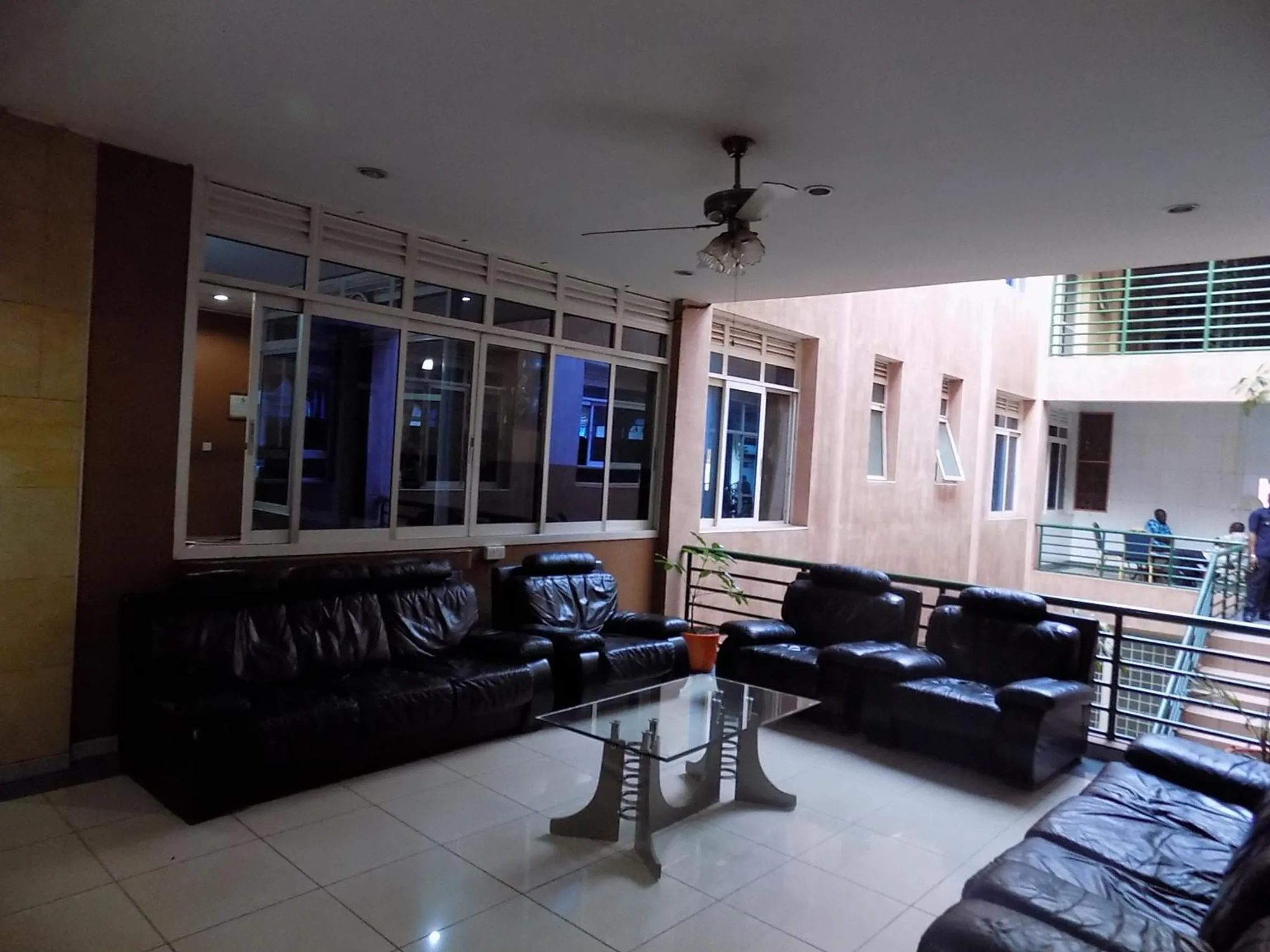 Communal lounge/ TV room in Aponye Hotel Kampala