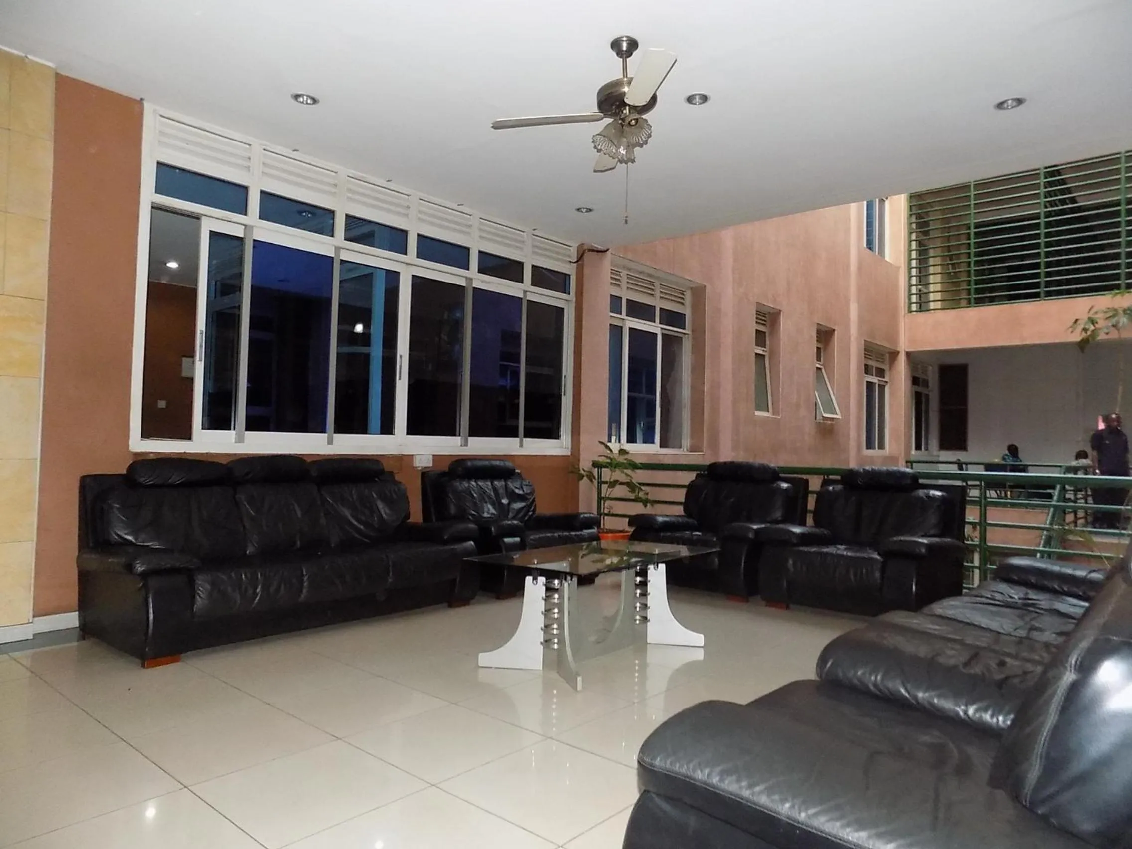 Communal lounge/ TV room in Aponye Hotel Kampala