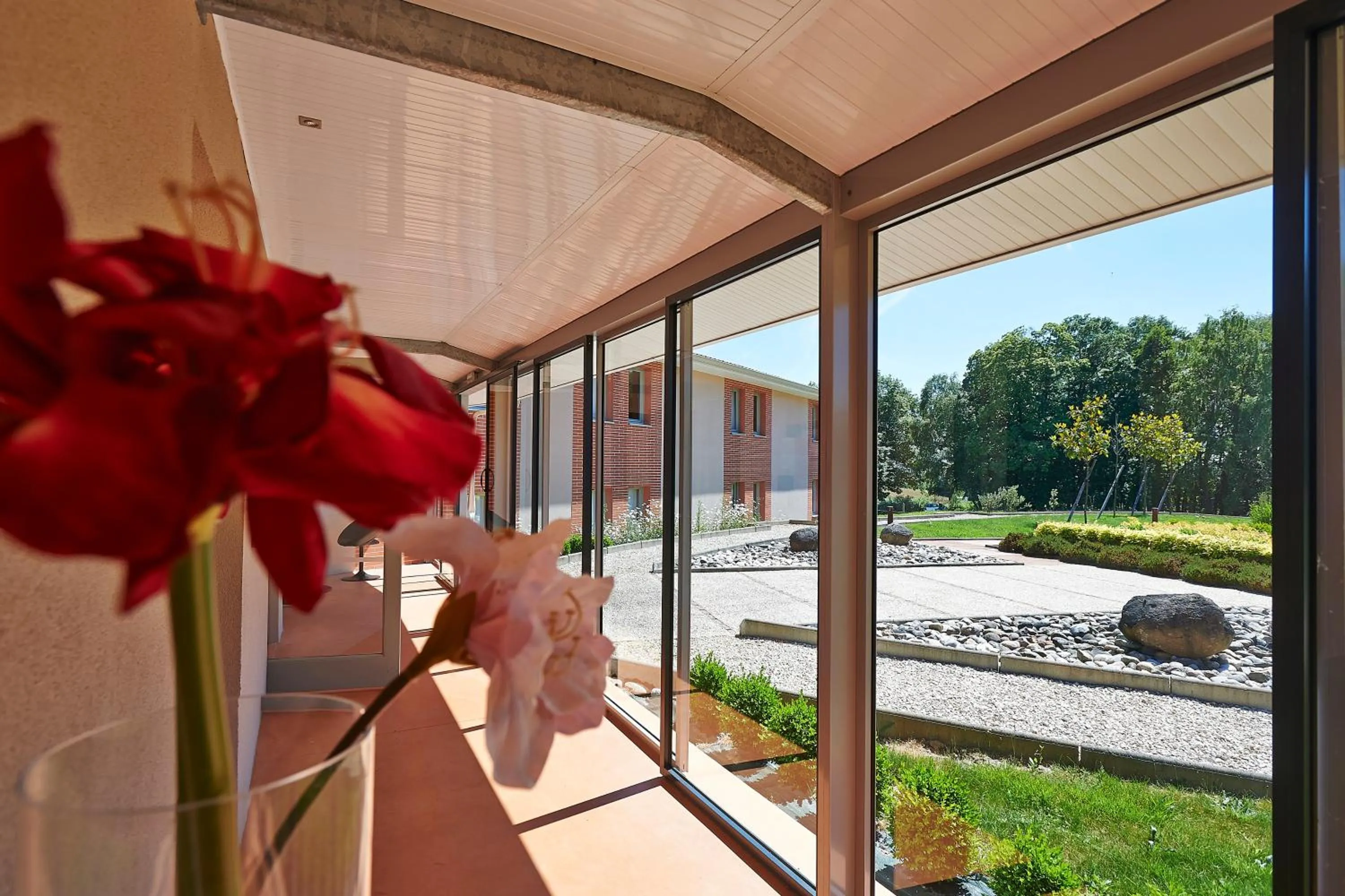 Garden view in Cit'Hotel Les Alizés