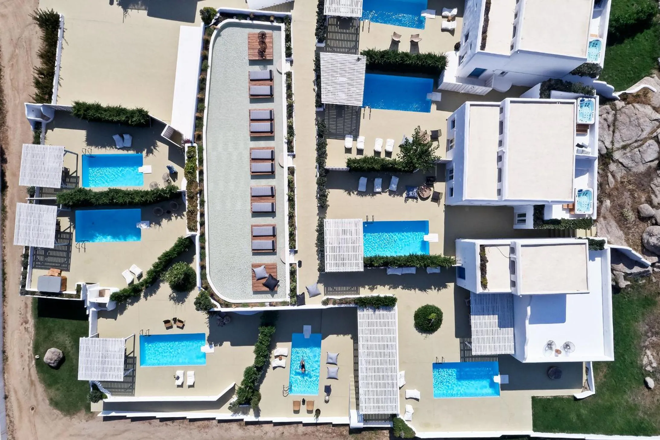 Bird's eye view in Naxian Utopia | Luxury Villas & Suites