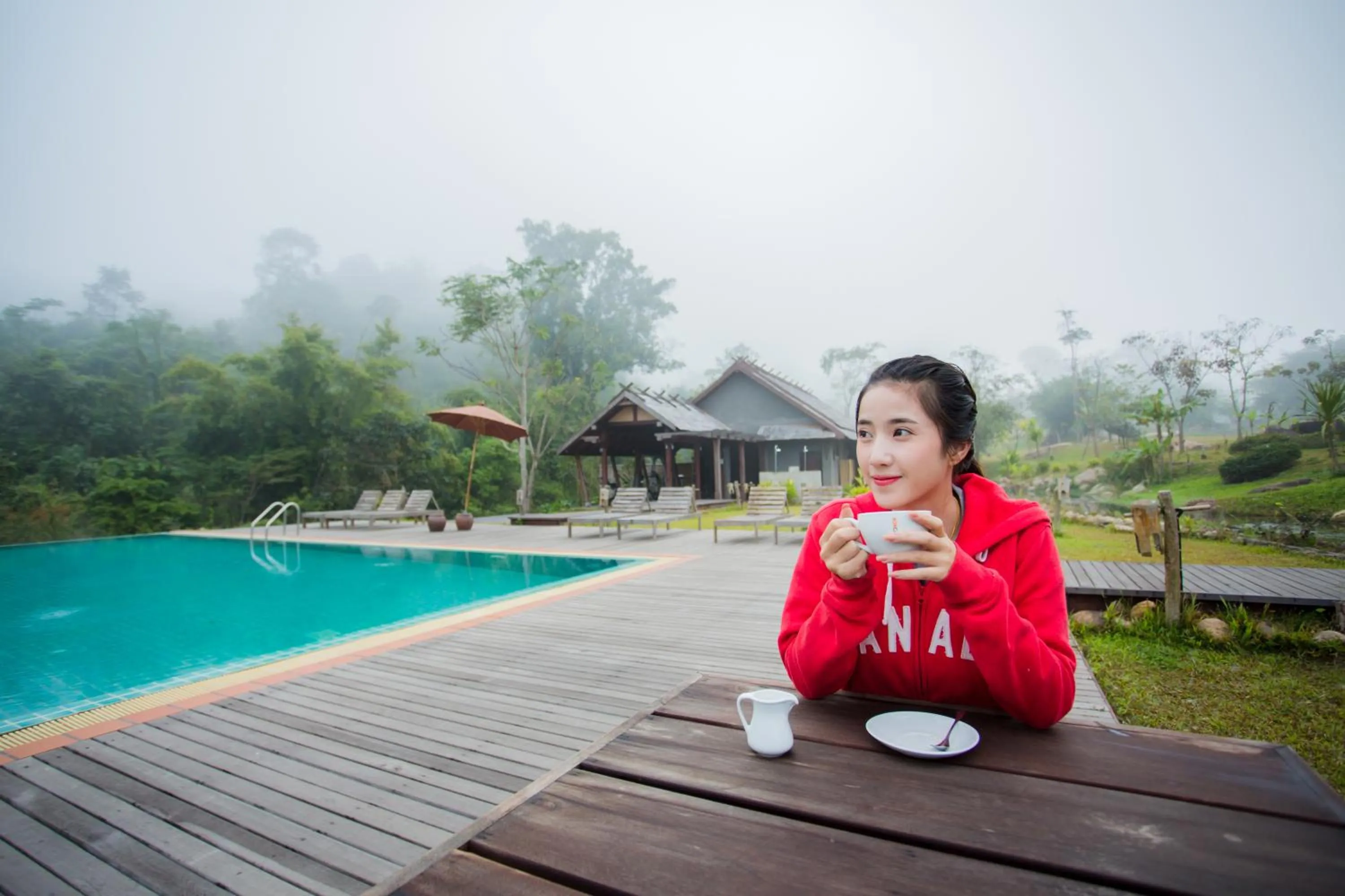 Pool view in Namkat Yorla Pa Resort