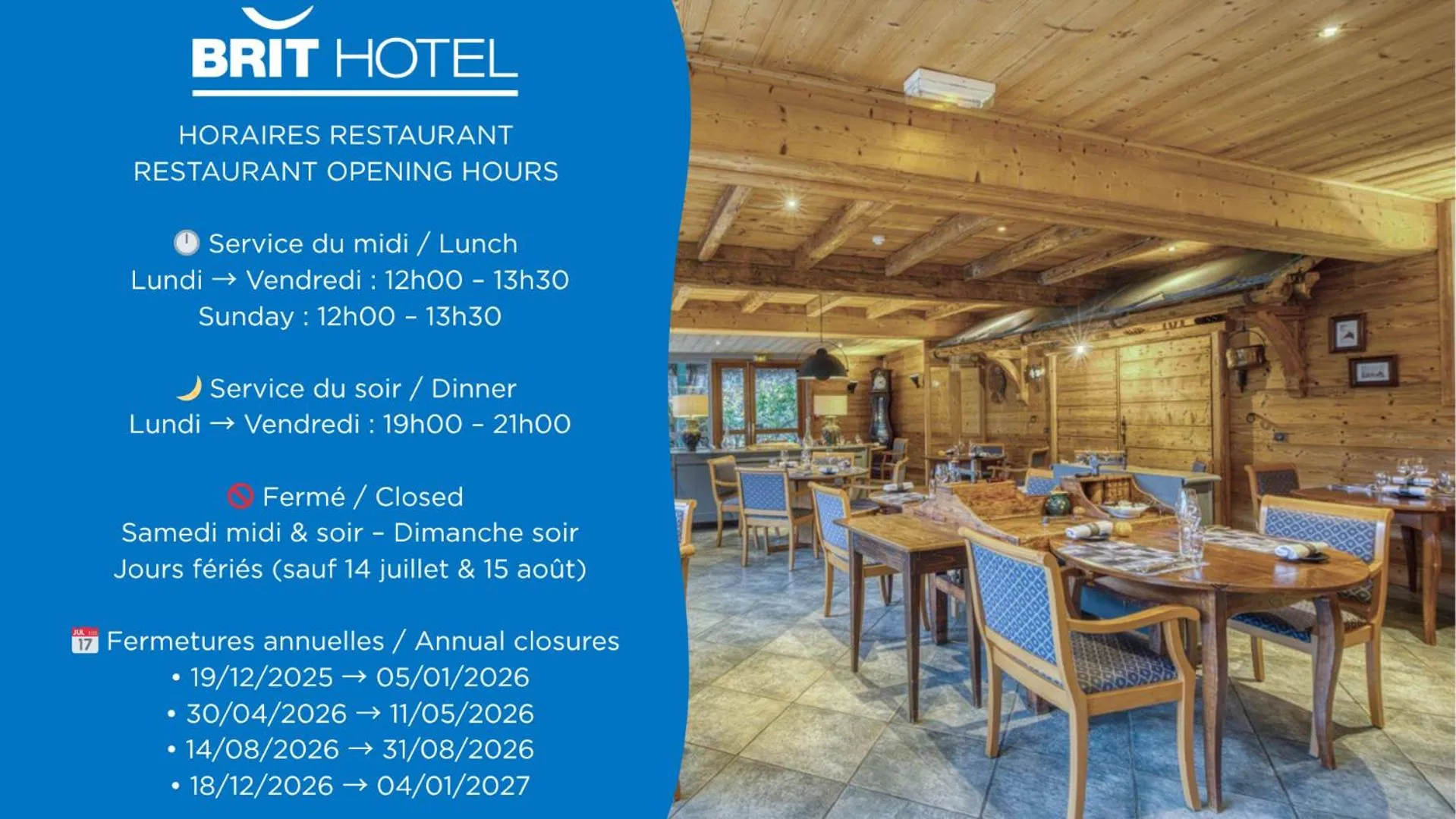 Restaurant/places to eat in Brit Hotel Florimont