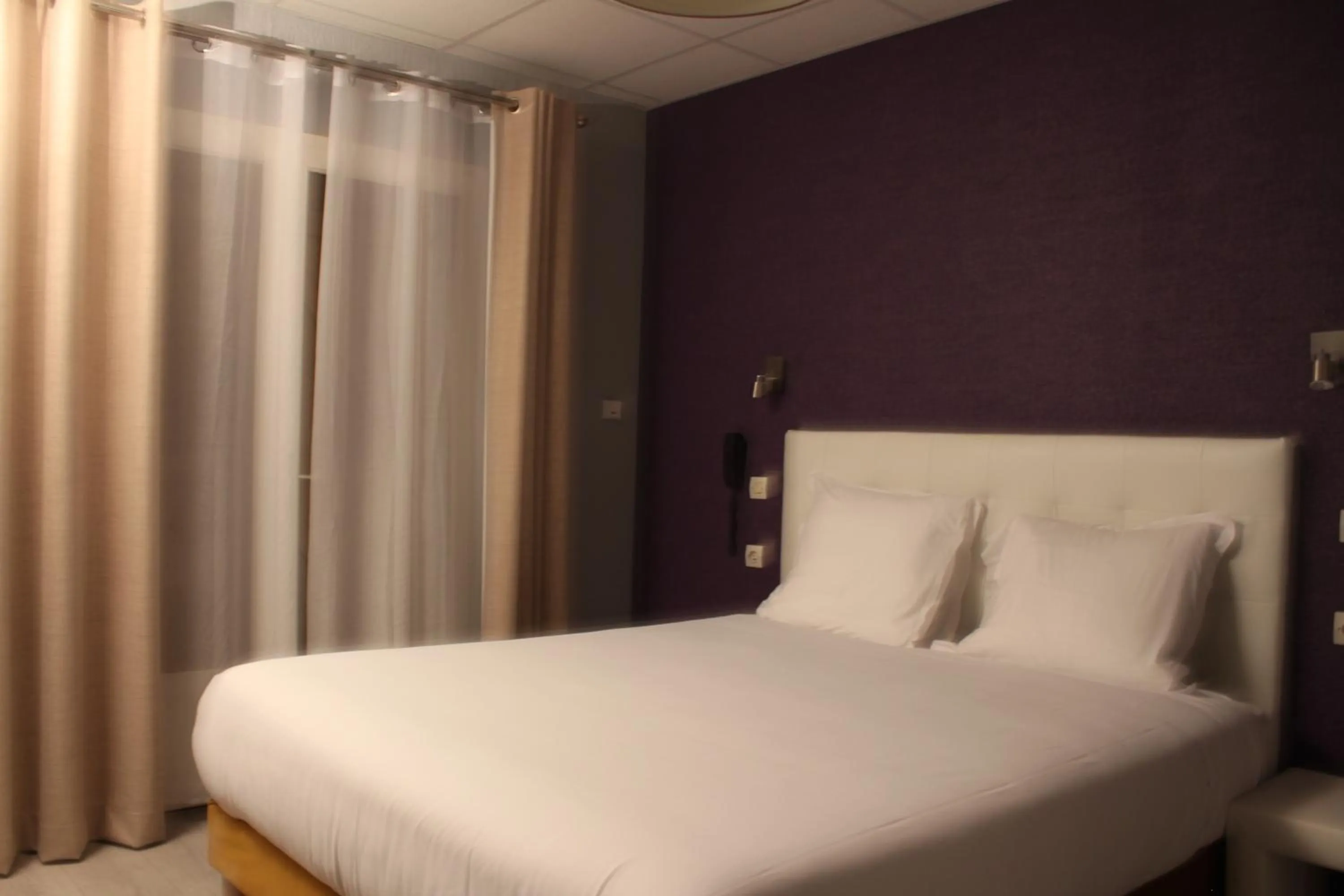 Bed in Hôtel Restaurant Mas Le Châtelet