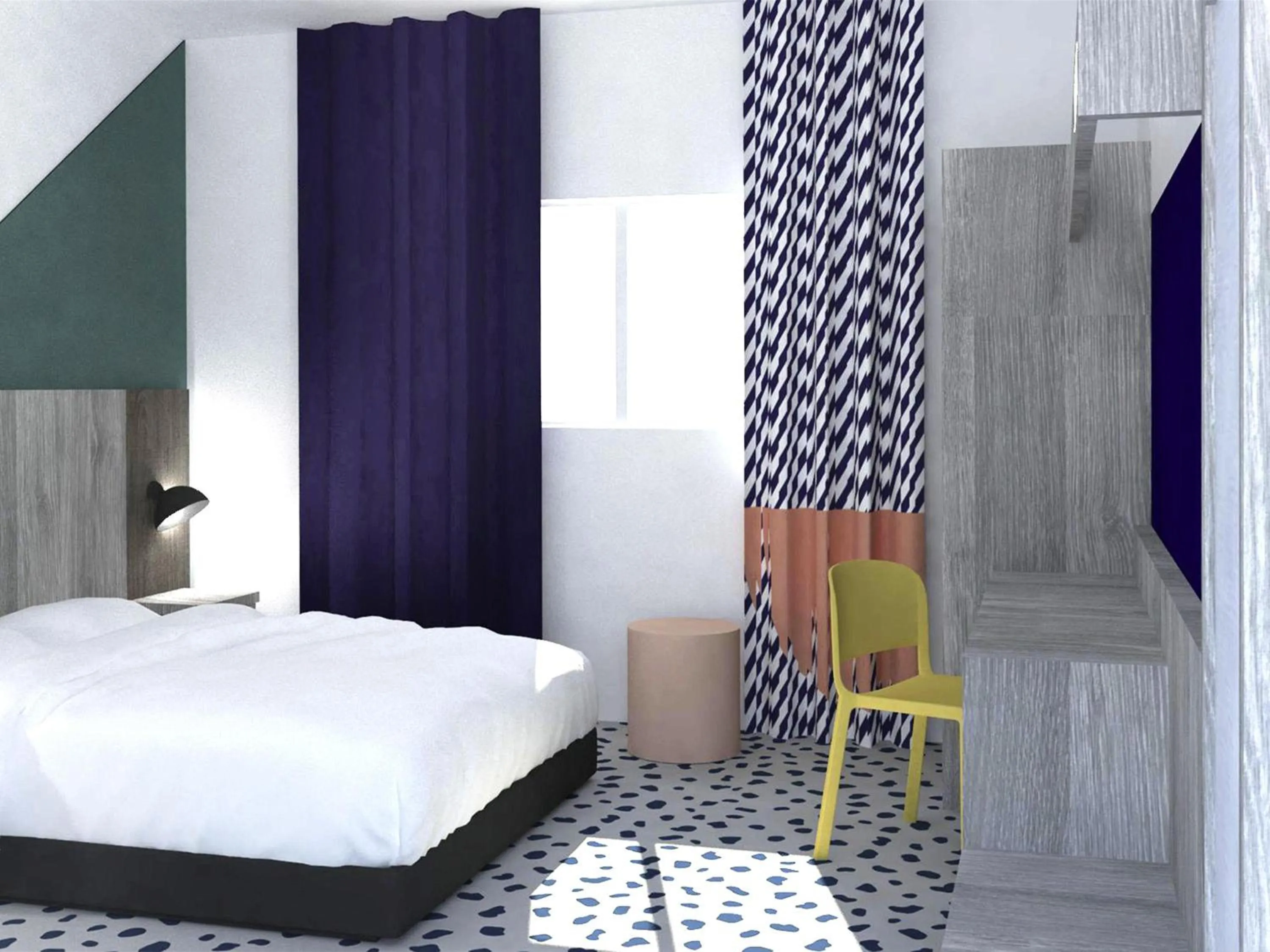 Bedroom, Bed in ibis Styles Marseille Plan de Campagne