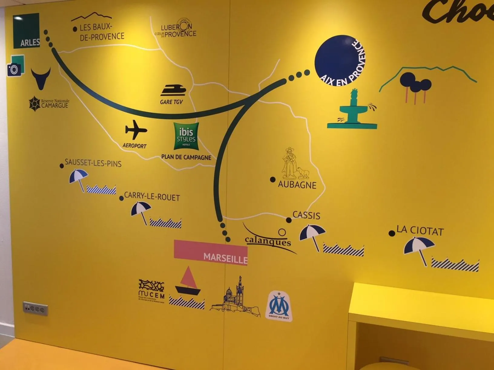 Decorative detail in ibis Styles Marseille Plan de Campagne