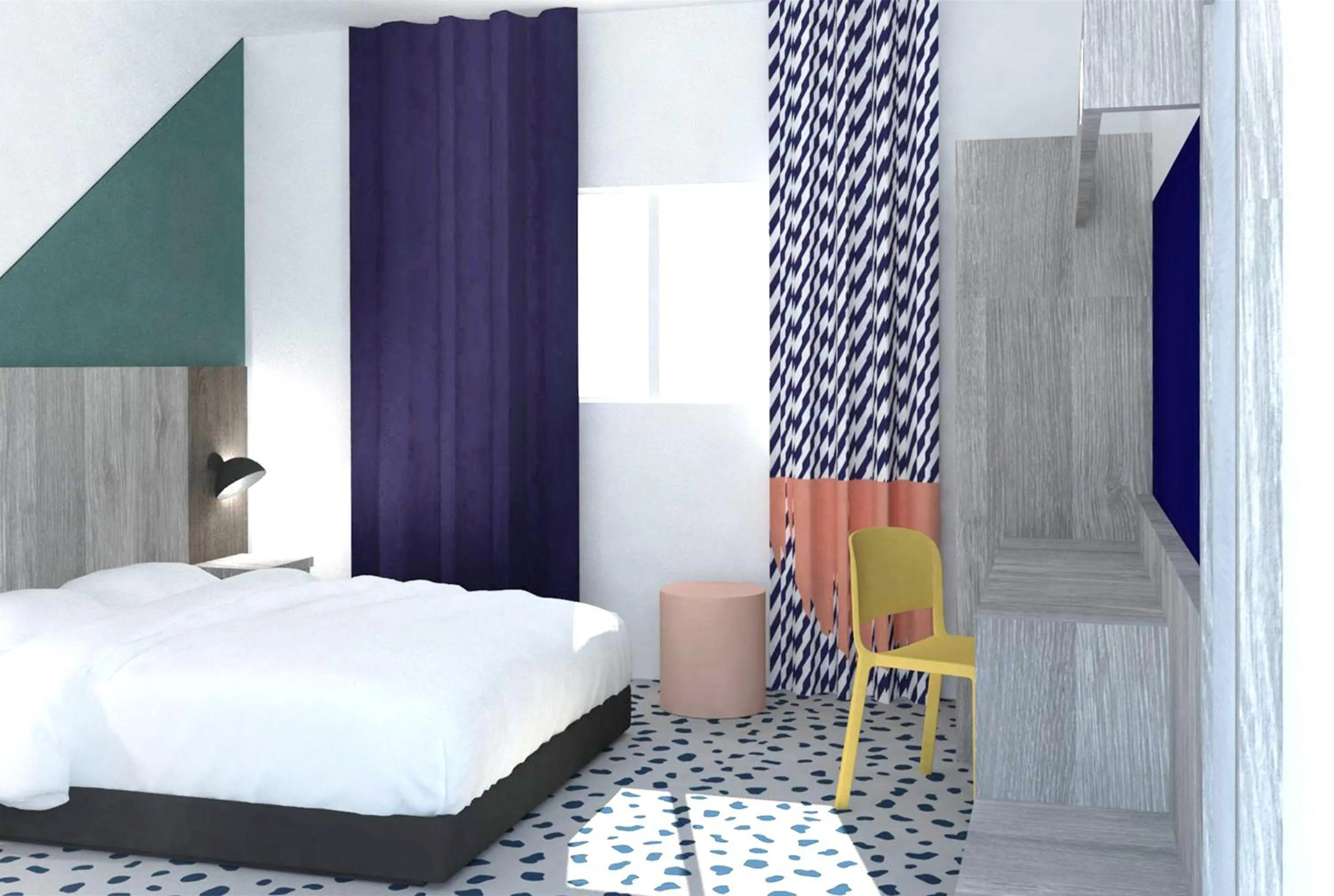 Bedroom, Bed in ibis Styles Marseille Plan de Campagne