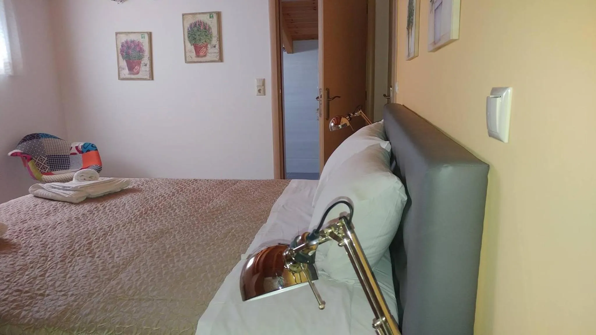 Bed in Aegean View Villa