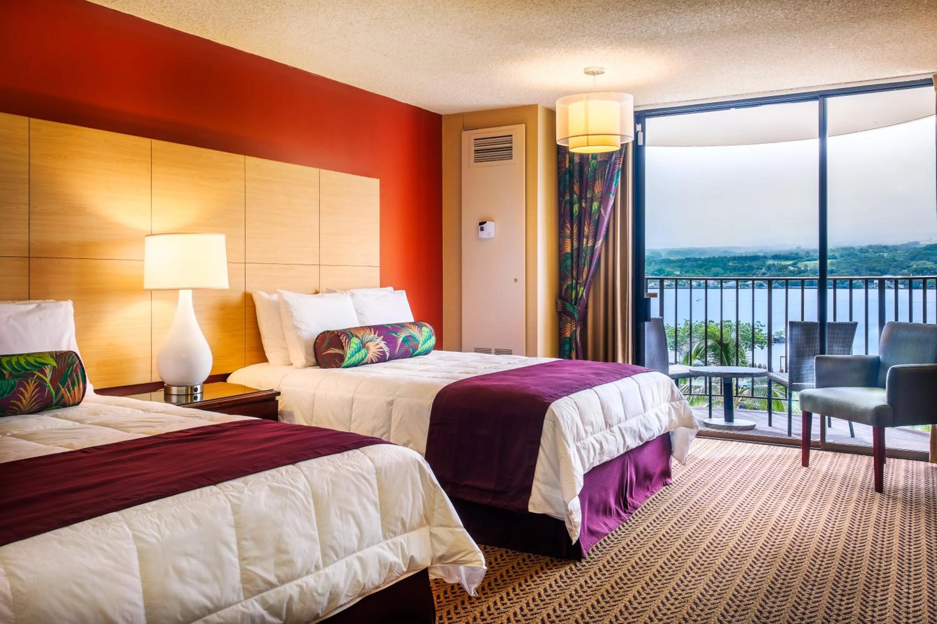 View (from property/room), Bed in Hilo Hawaiian Hotel, Trademark Collection by Wyndham