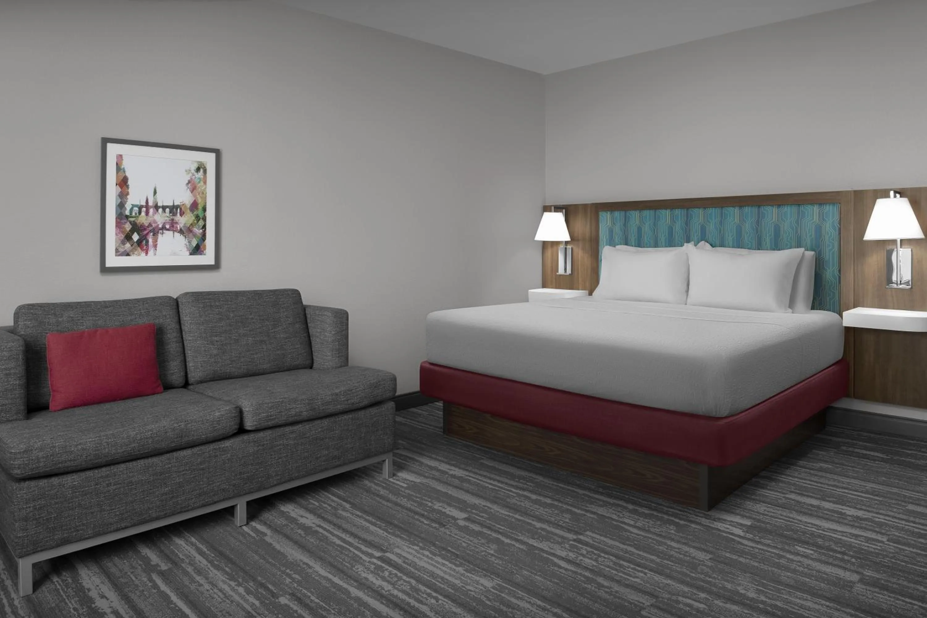 Living room, Bed in Hampton Inn & Suites Jacksonville South - Bartram Park