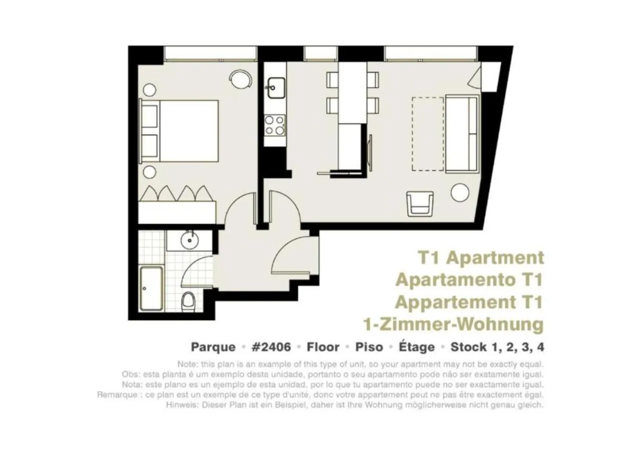 Floor plan in Lisbon Serviced Apartments - Parque