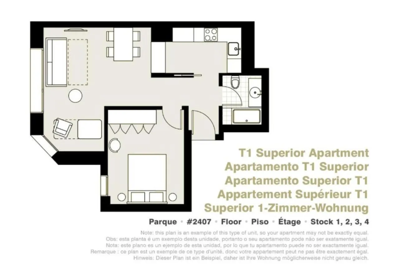 Floor plan in Lisbon Serviced Apartments - Parque