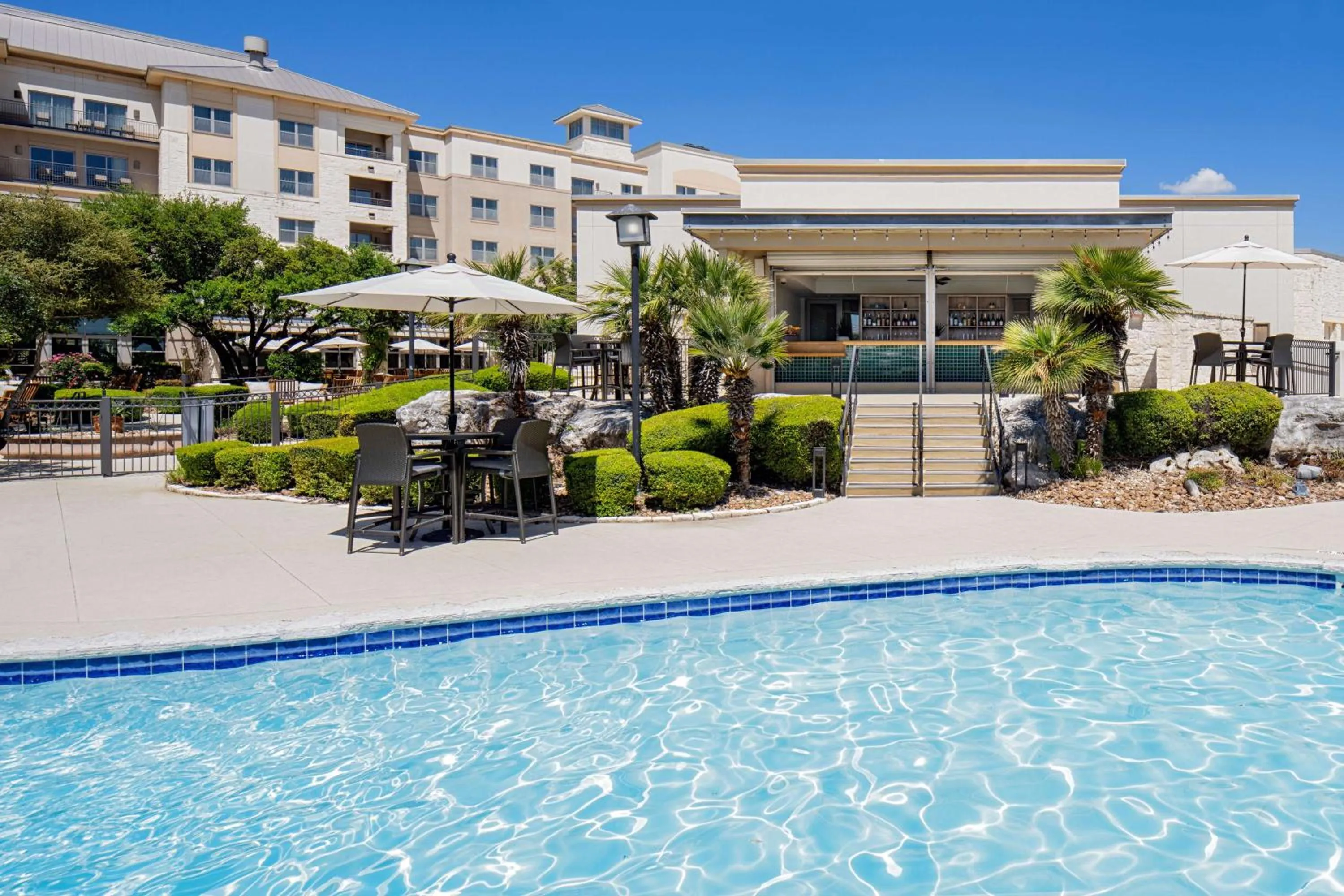 Pool view in Hilton San Antonio Hill Country