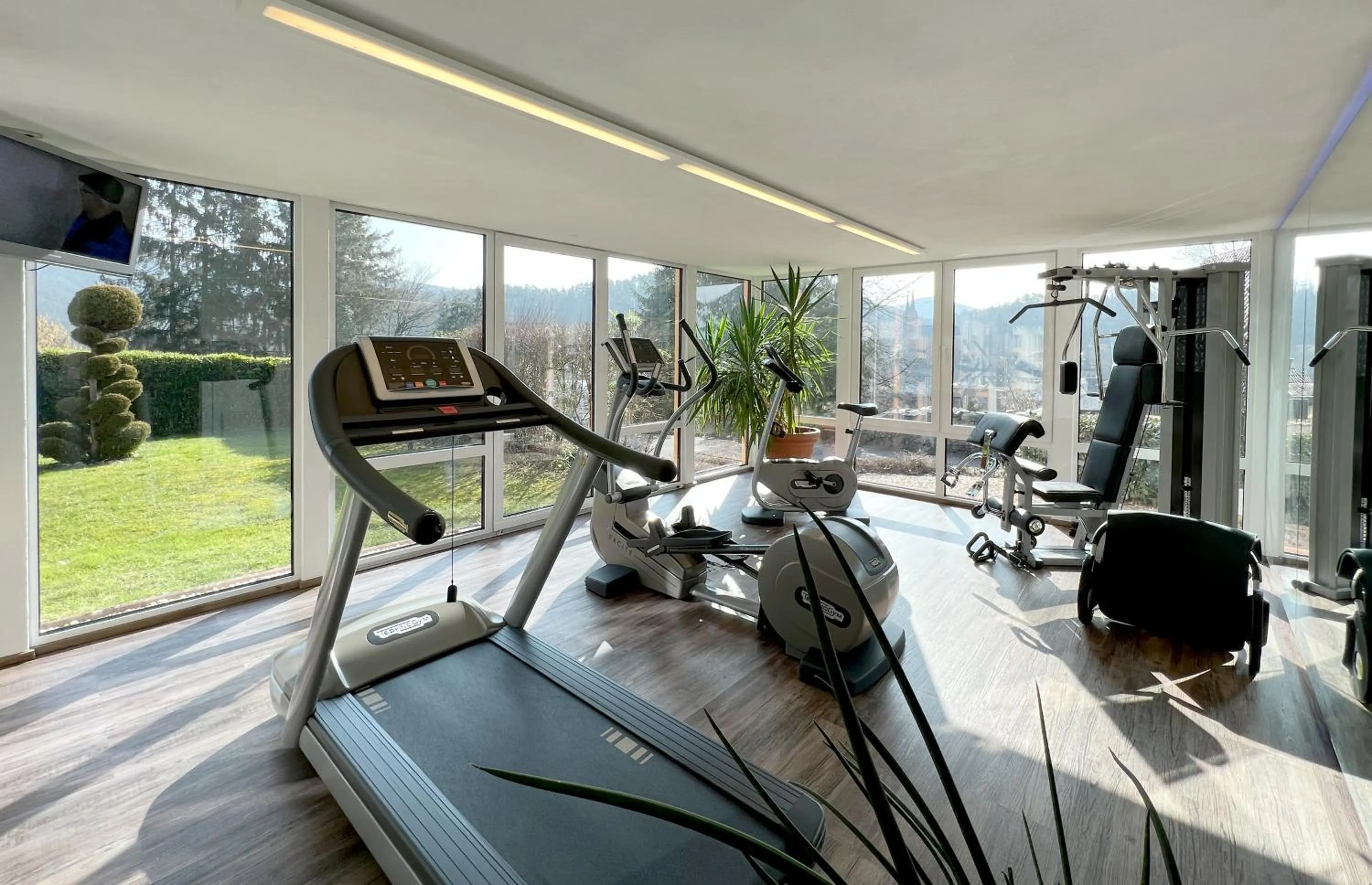 Fitness centre/facilities in Hotel Am Hirschhorn - Wellness - Spa - and more