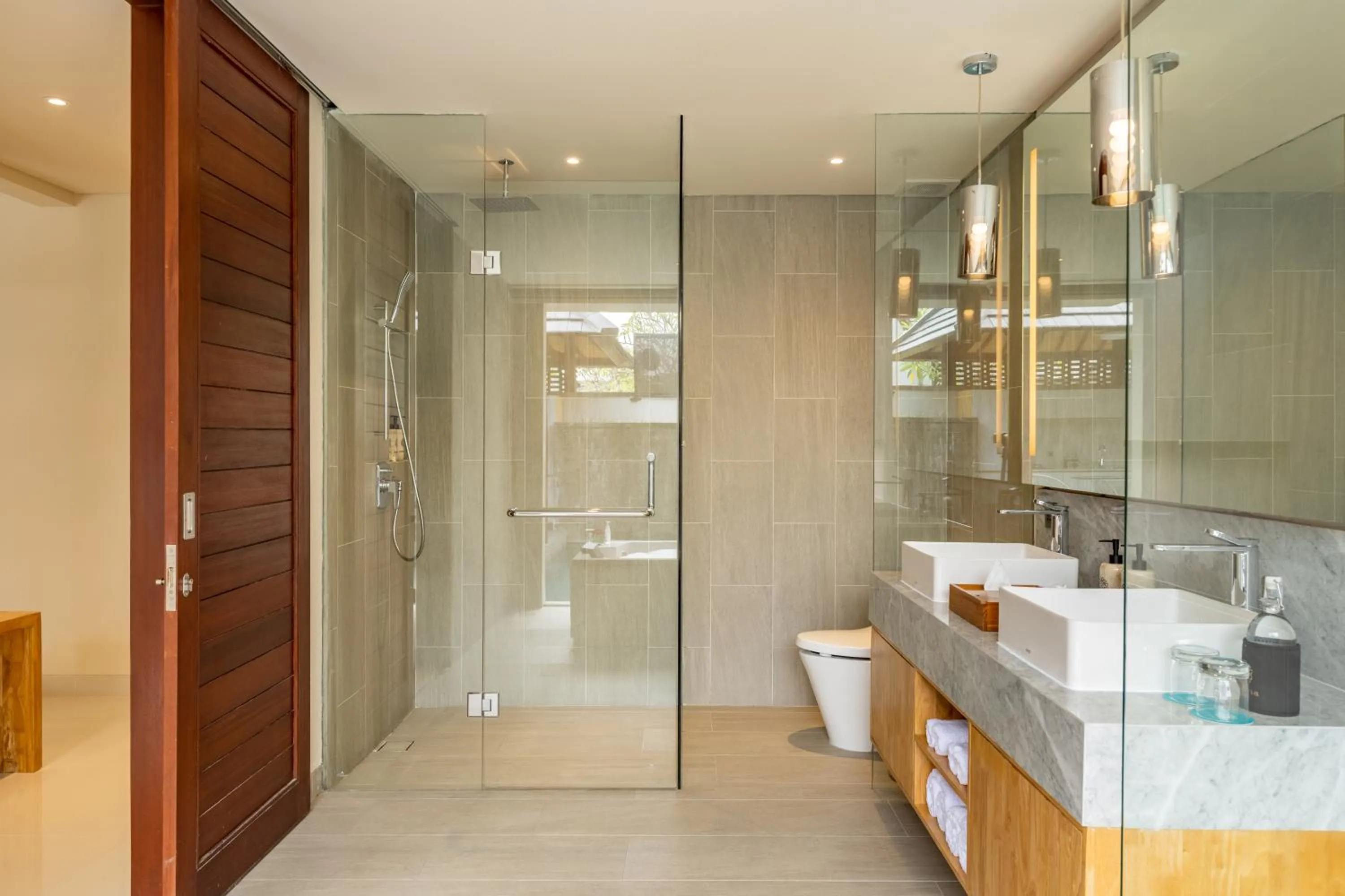 Shower in Theanna Villa and Spa Canggu
