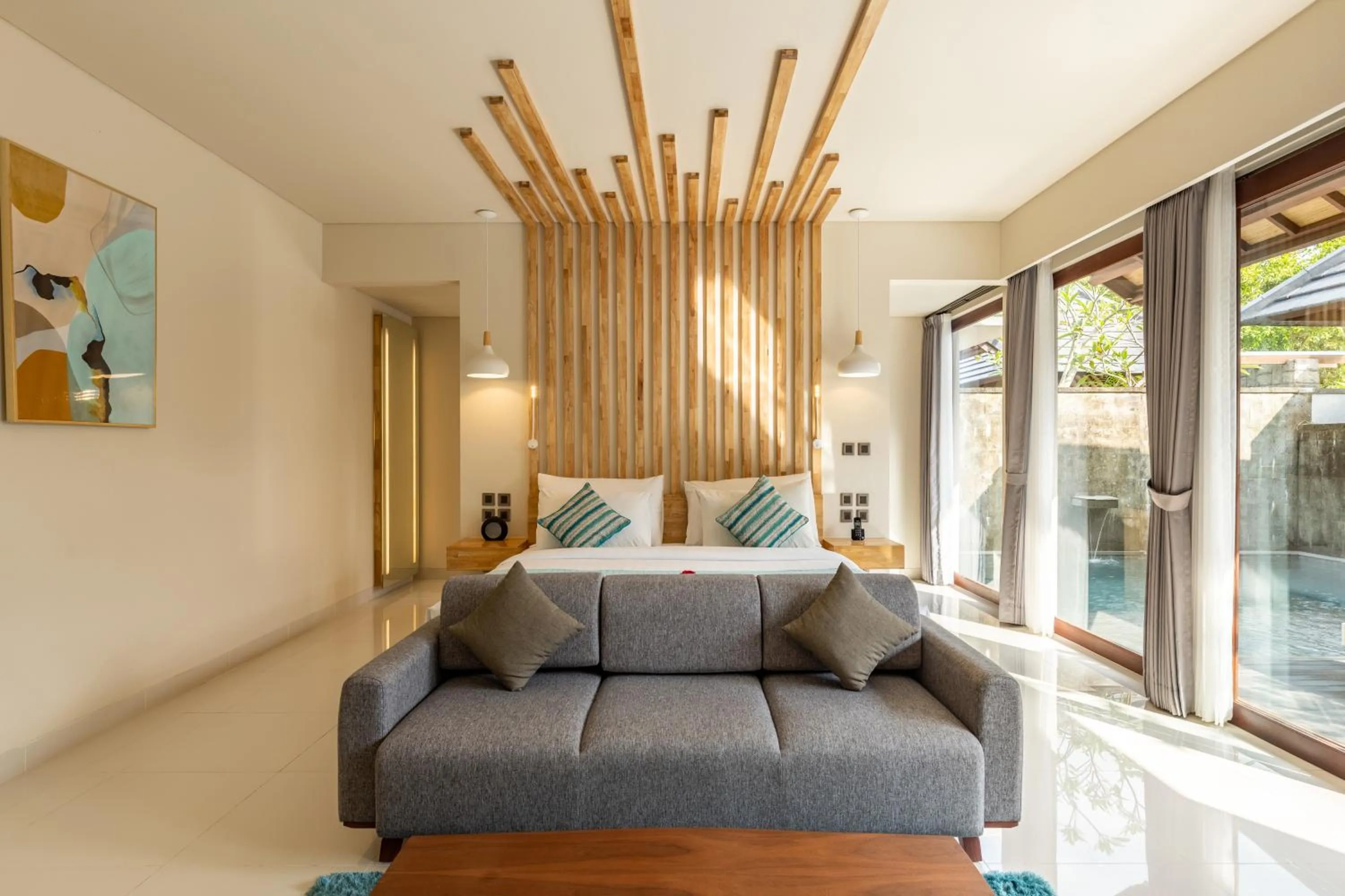 Bed in Theanna Villa and Spa Canggu