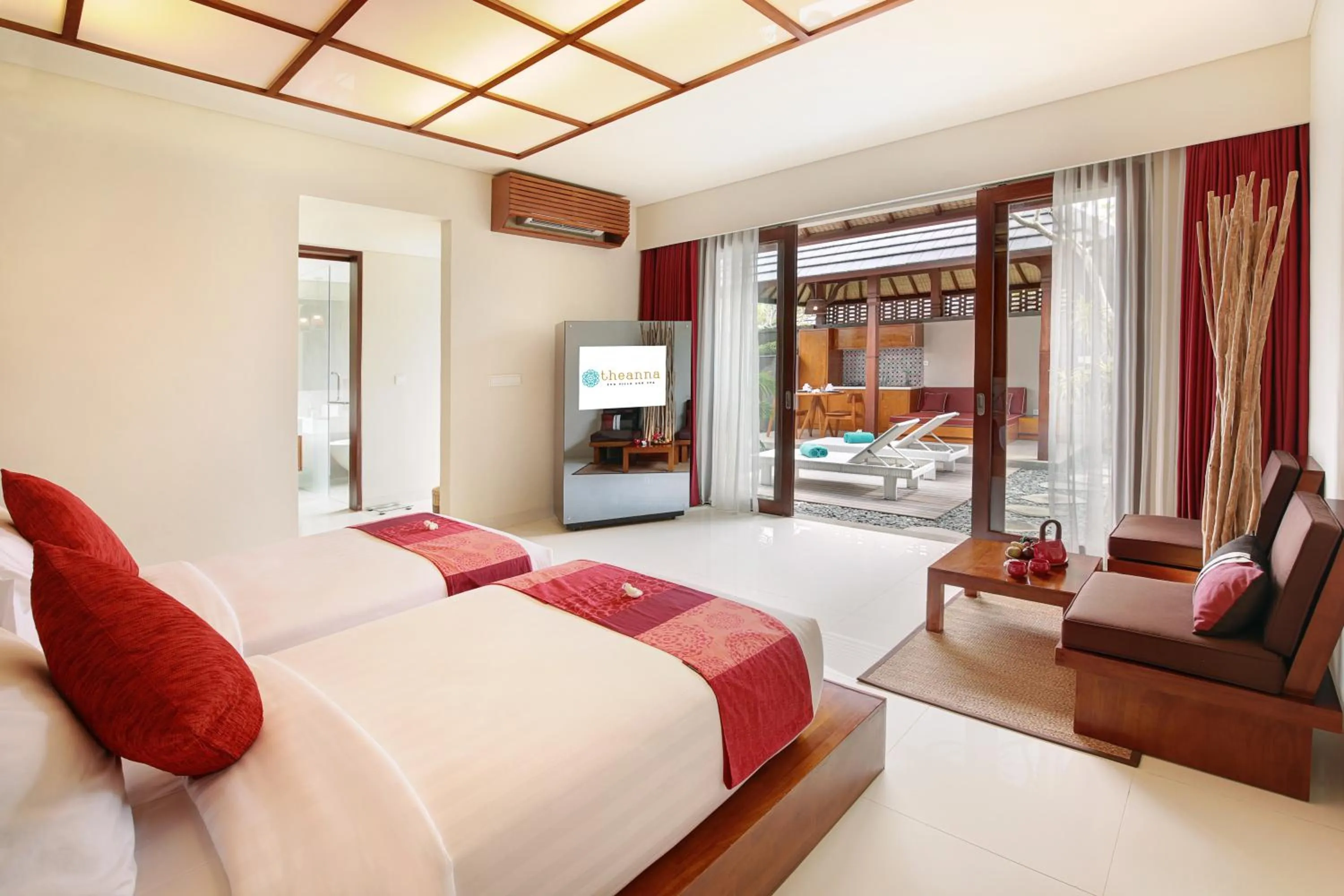 TV and multimedia, Bed in Theanna Villa and Spa Canggu
