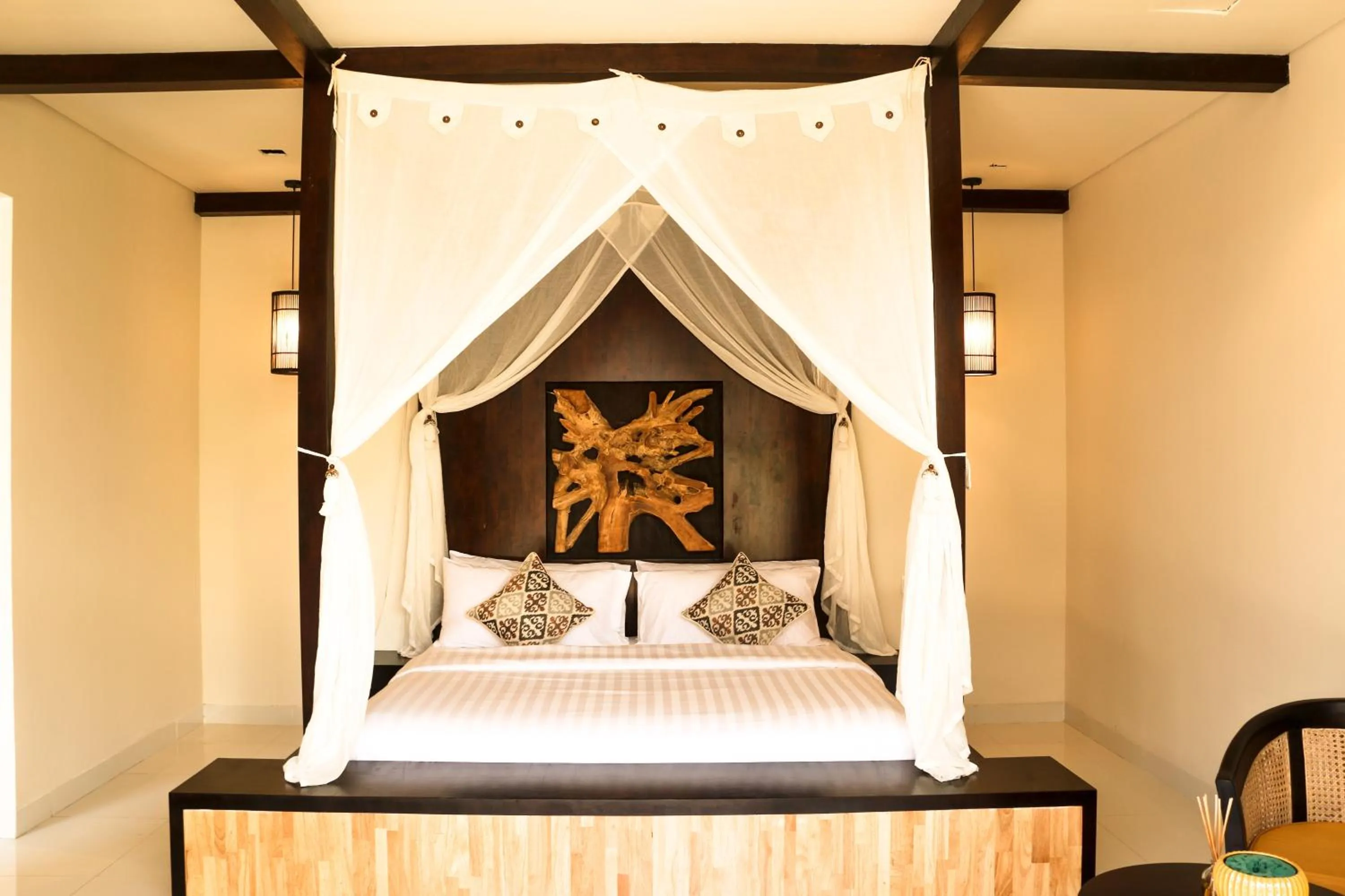 Floor plan, Bed in Theanna Villa and Spa Canggu