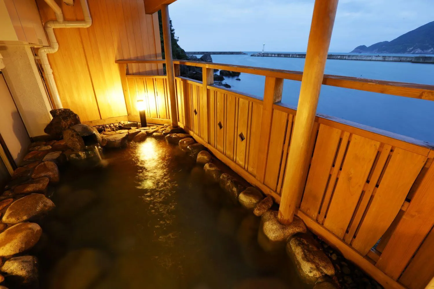 Open Air Bath in Okukinosaki Seaside Hotel
