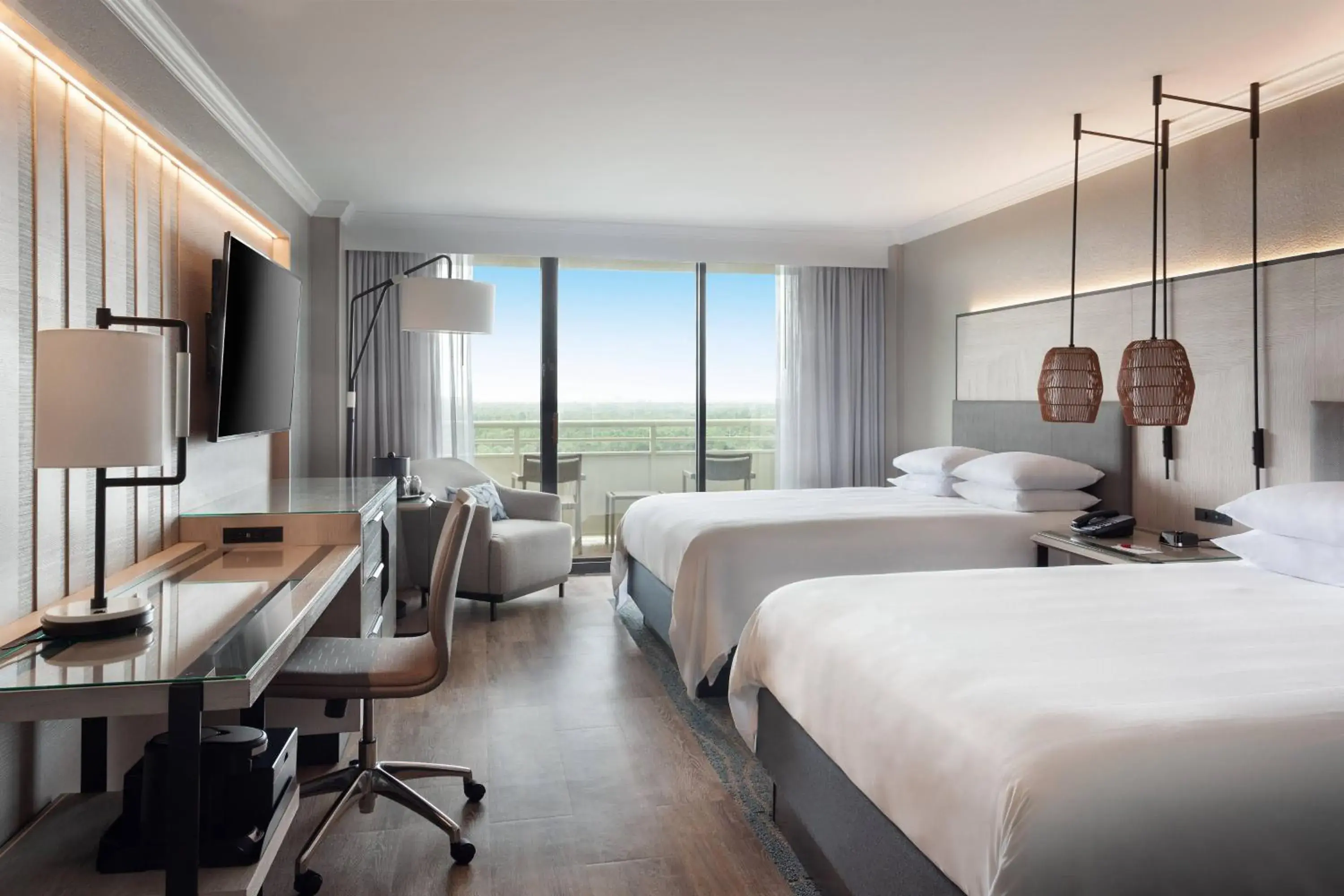 Standard Queen Room with Two Queen Beds and Adapted Tub - Mobility Accessible in Orlando World Center Marriott Standard Queen Room with Two Queen Beds and Adapted Tub - Mobility Accessible in Orlando World Center Marriott