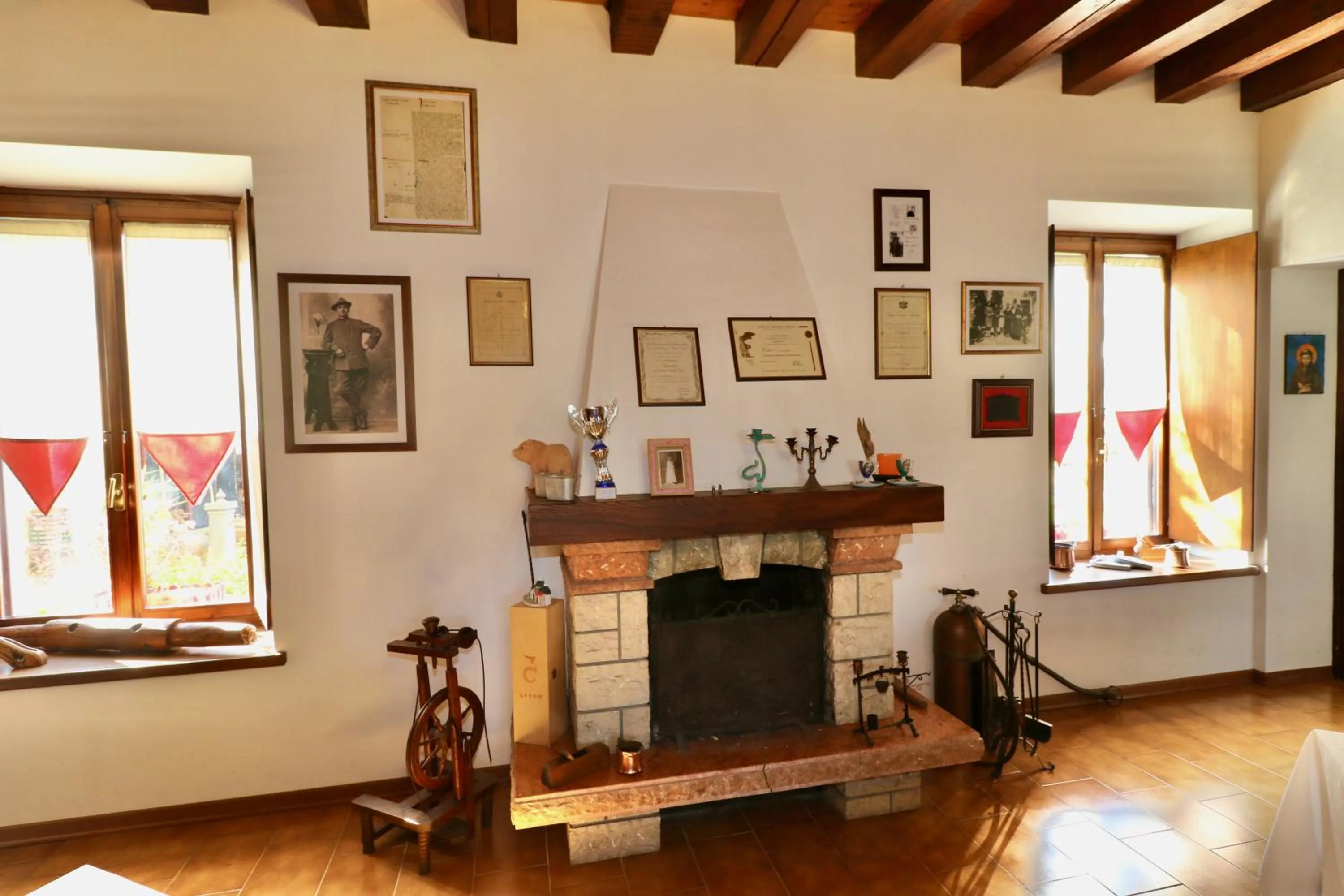 fireplace in Casa Pellis