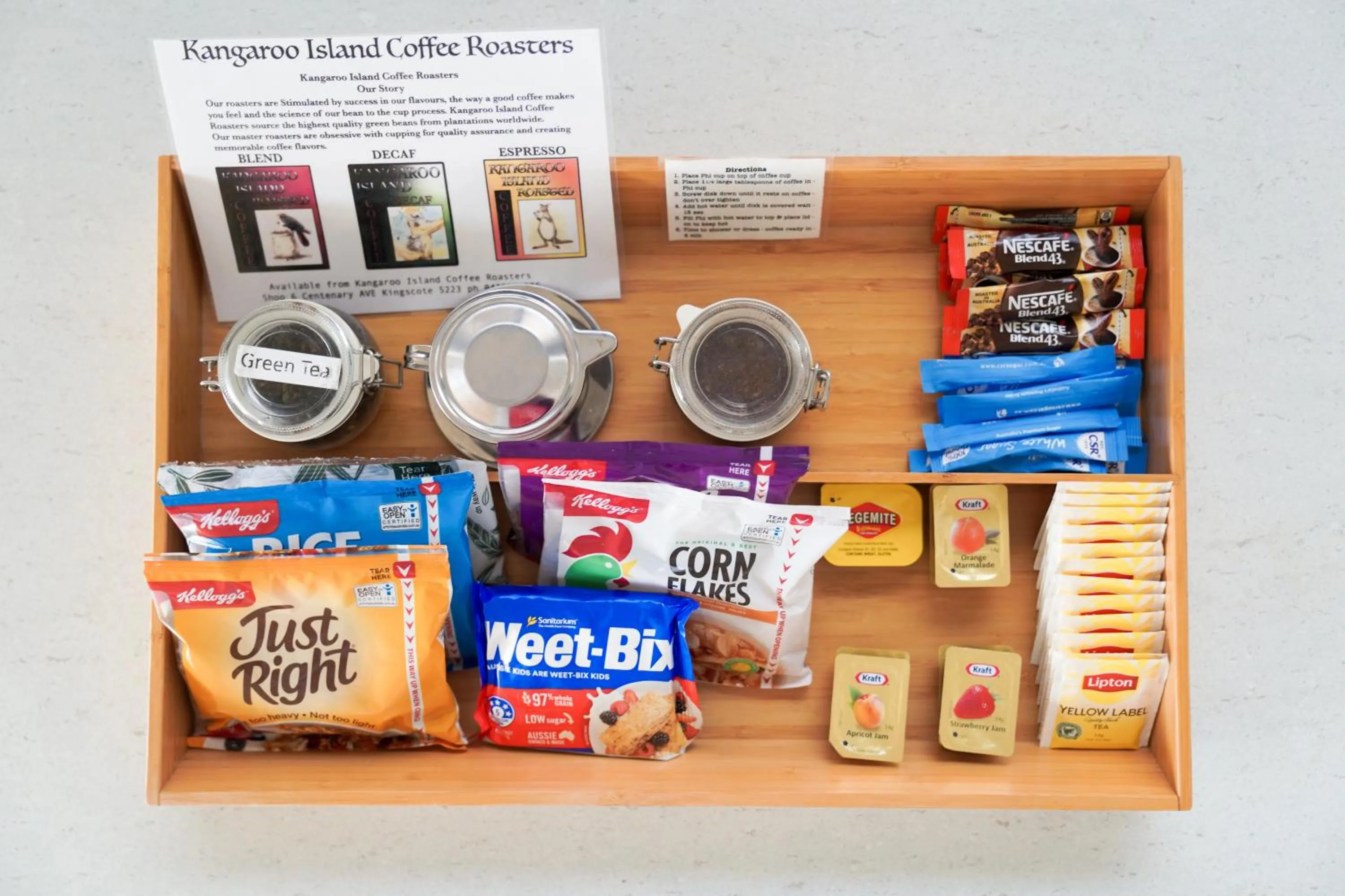 Continental breakfast in Villas on the Bay Kingscote