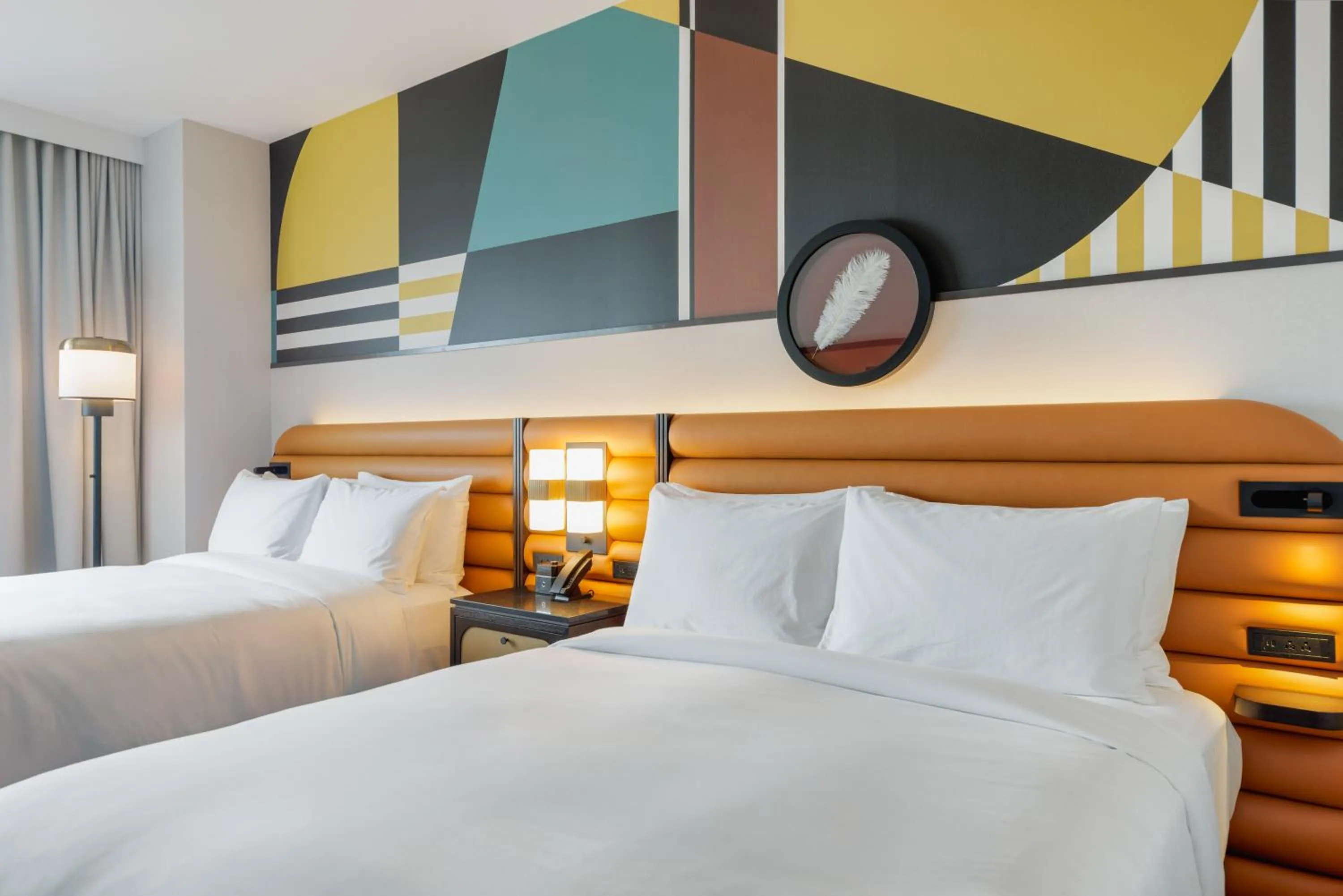 Bed in Hyatt Centric Chicago Ohare