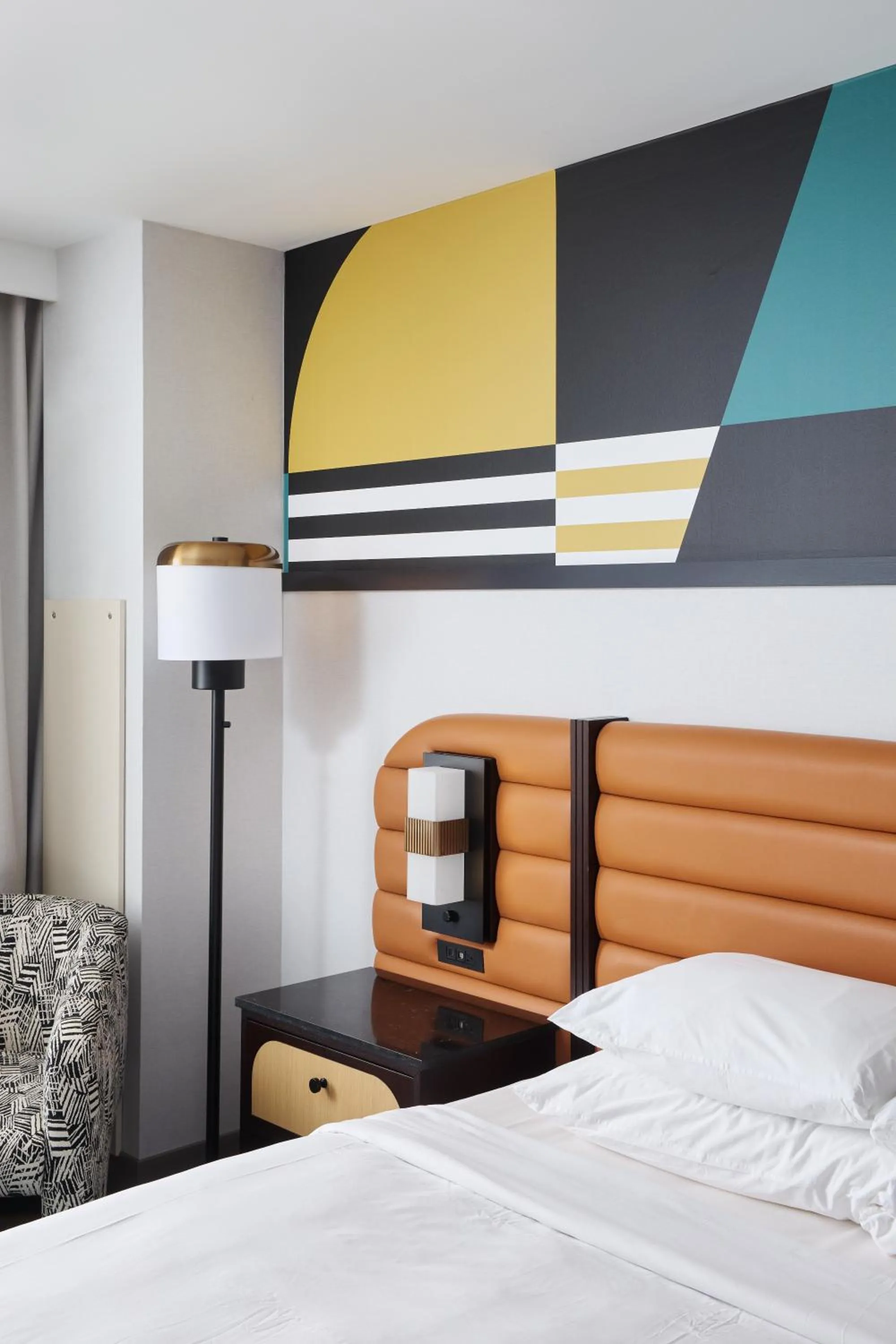 Bed in Hyatt Centric Chicago Ohare