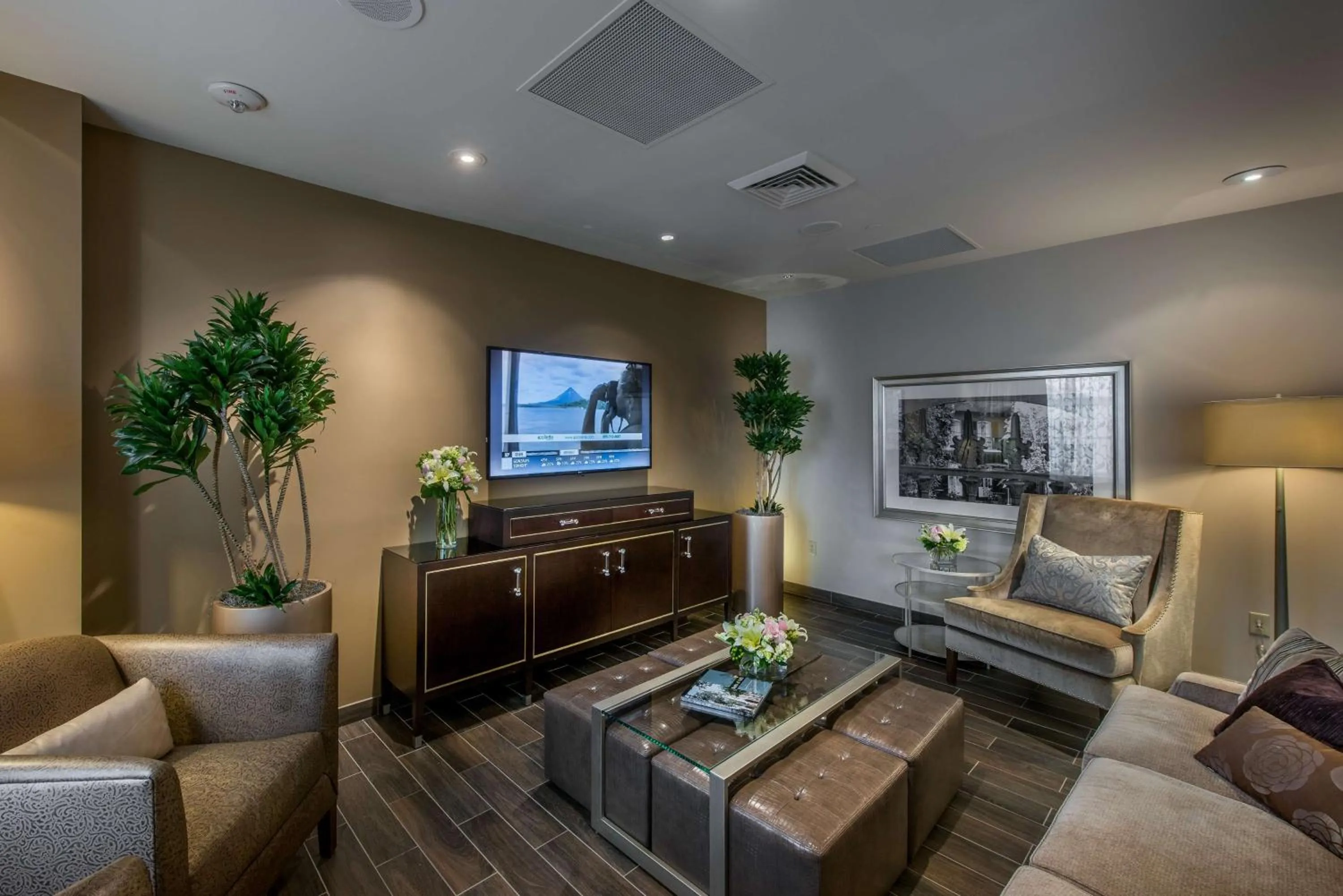 Communal lounge/ TV room in Hilton Baton Rouge Capitol Center