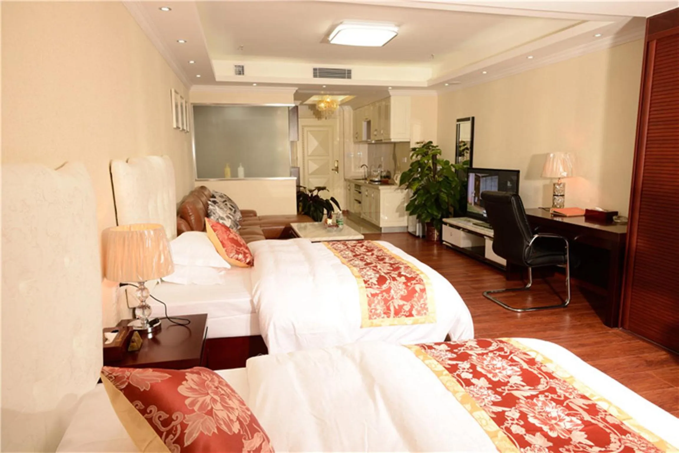 Photo of the whole room, Bed in Guangzhou Boman Apartment Zhengjia Huanshi Branch