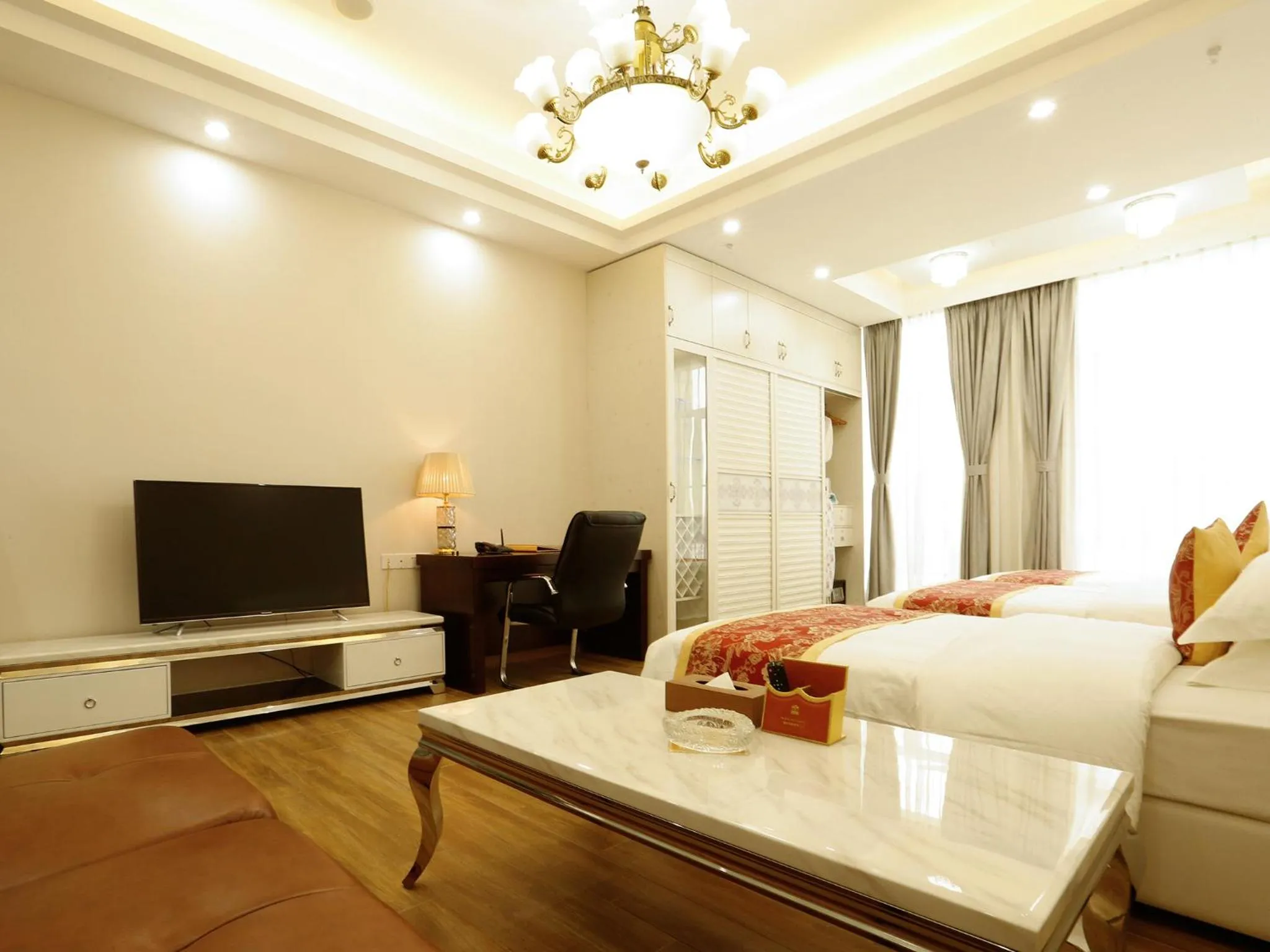 Photo of the whole room, Bed in Guangzhou Boman Apartment Zhengjia Huanshi Branch