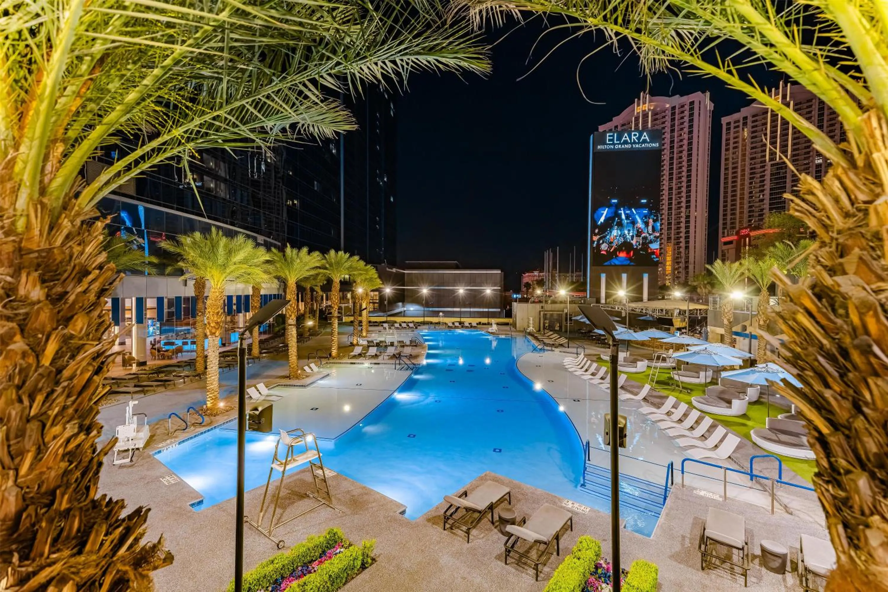 Pool view in Hilton Grand Vacations Club Elara Center Strip Las Vegas