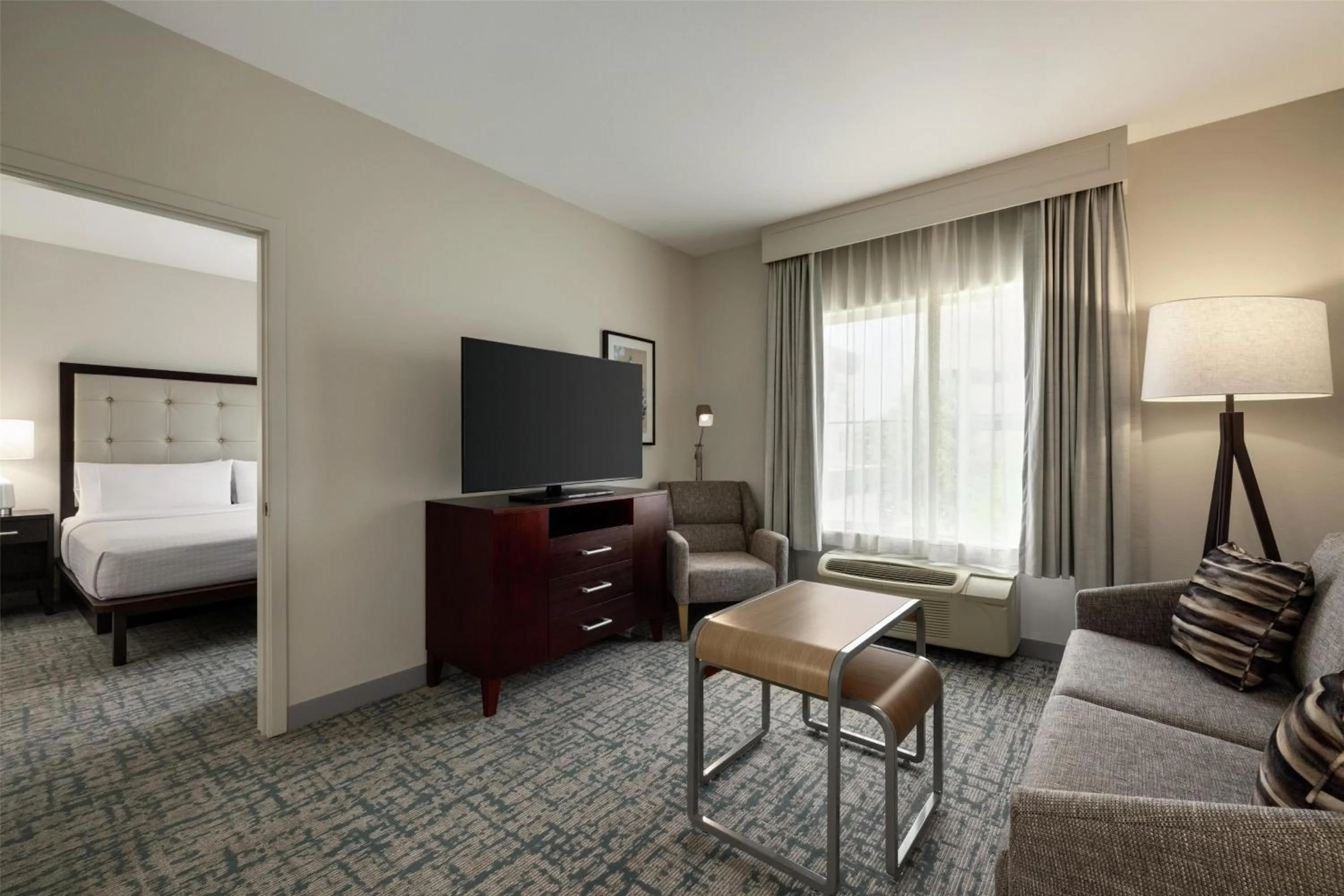 Living room, Bed in Homewood Suites by Hilton Denver West - Lakewood