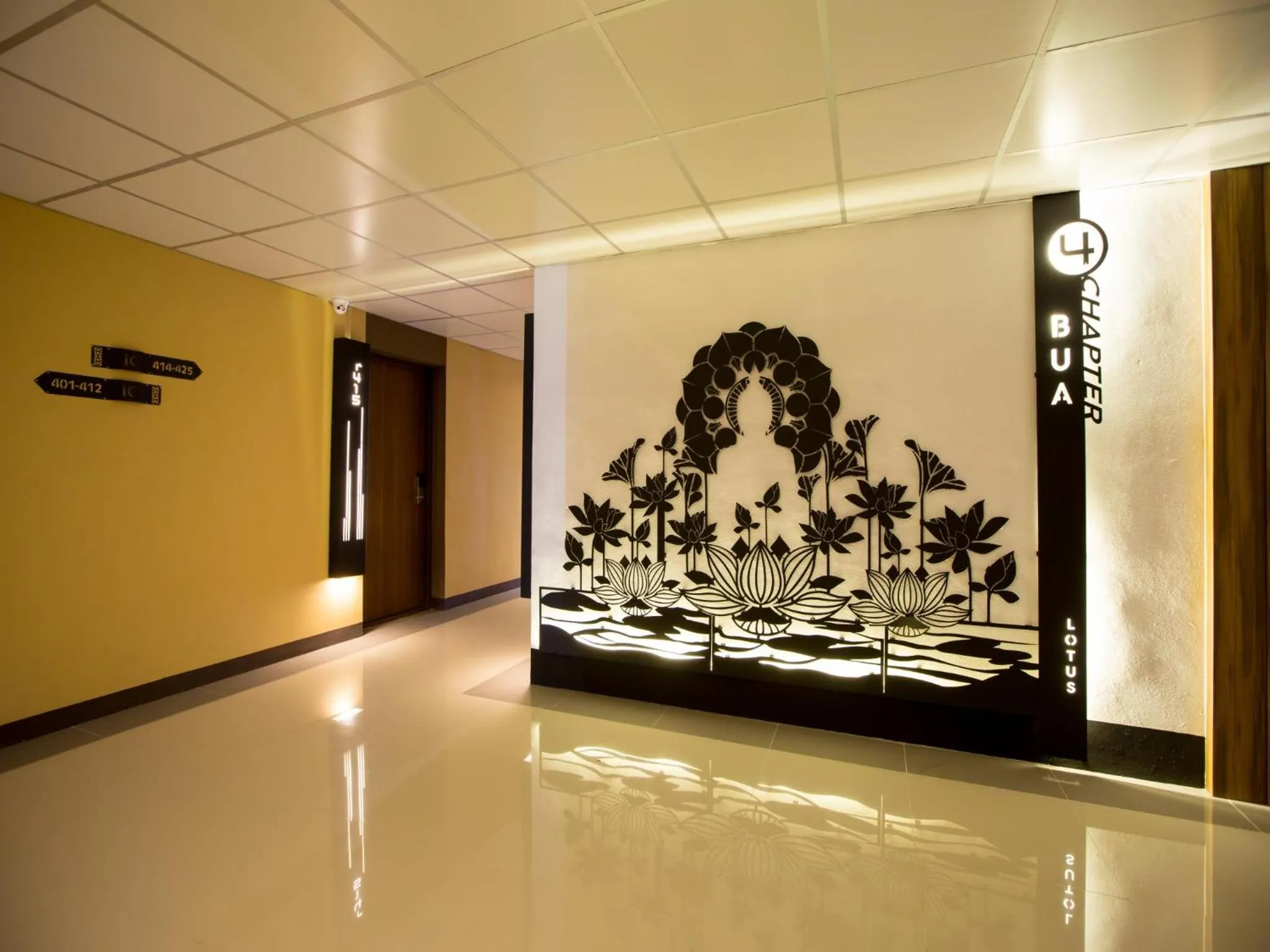 Decorative detail in iChapter Hotel Suvarnabhumi