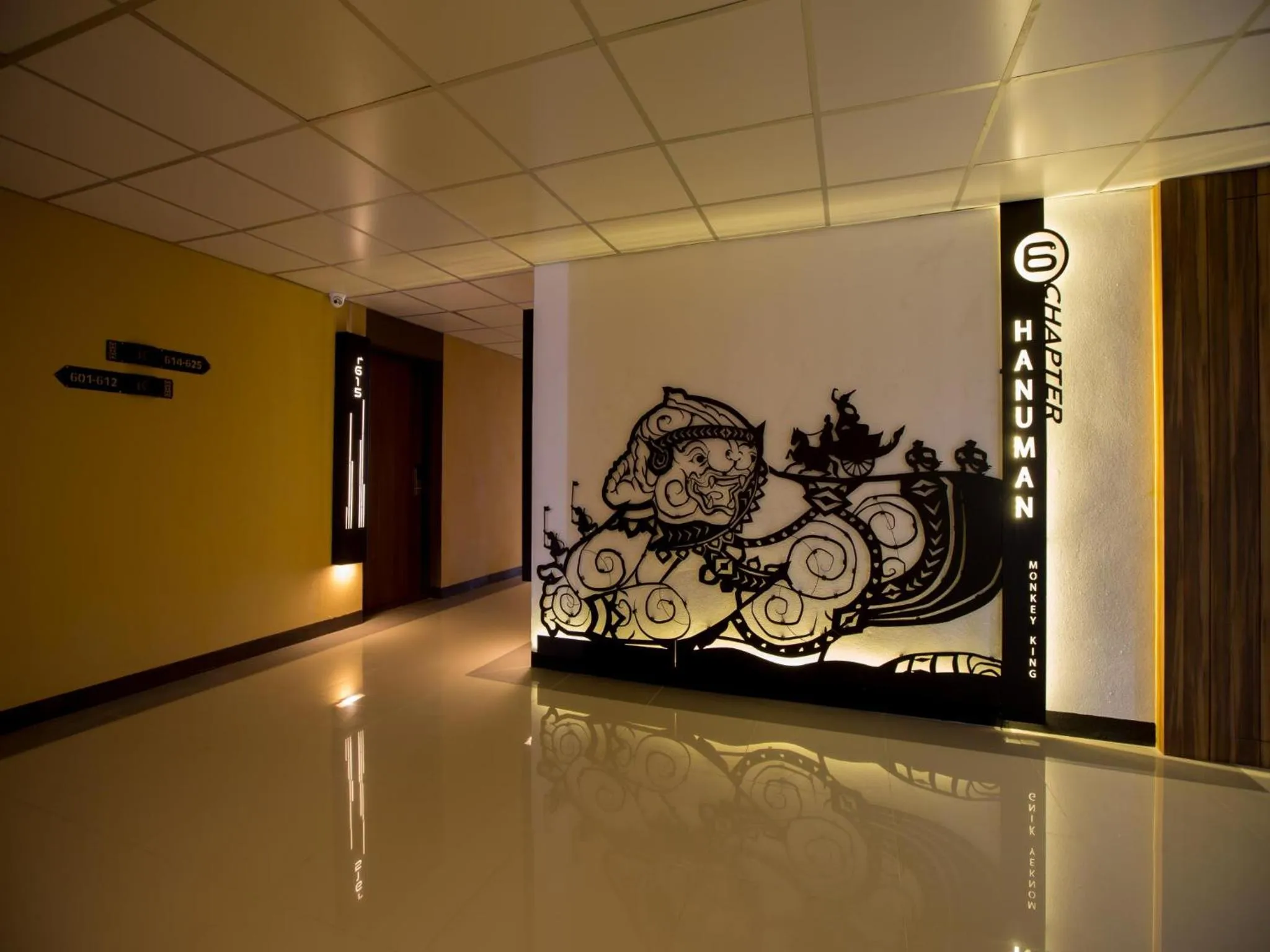 Decorative detail in iChapter Hotel Suvarnabhumi