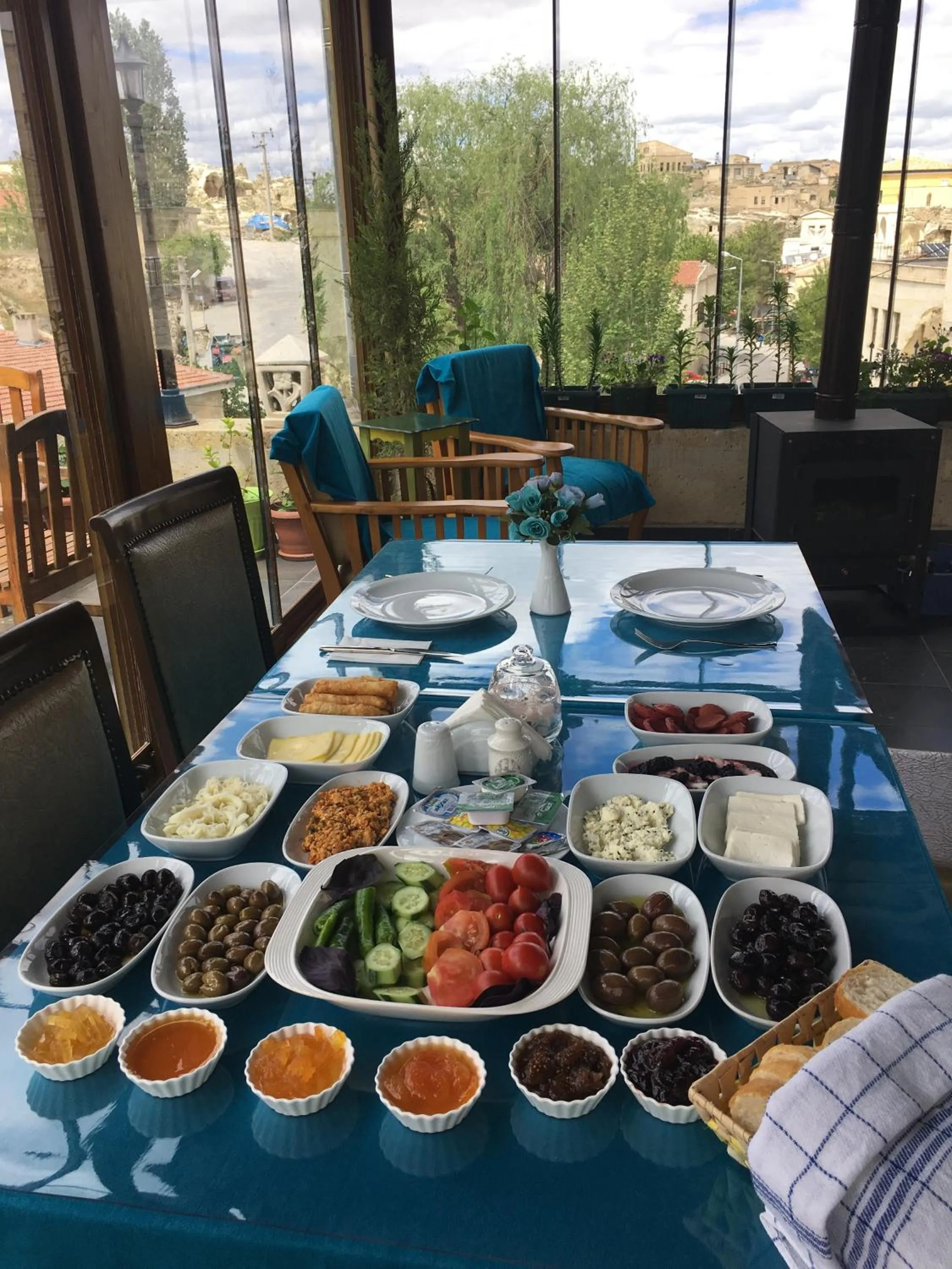 Asian breakfast in Demisos Caves Hotel