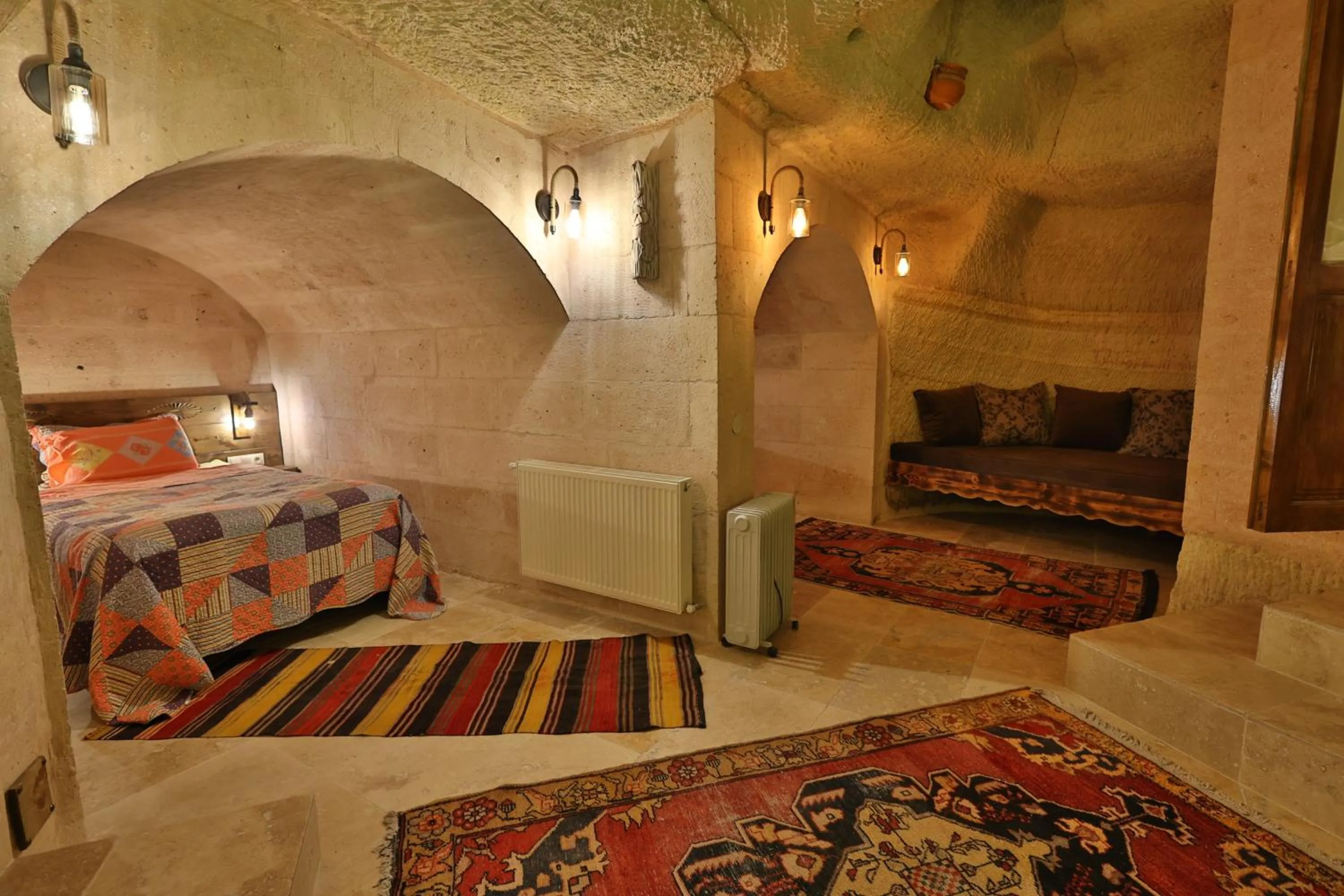 Photo of the whole room, Bed in Demisos Caves Hotel