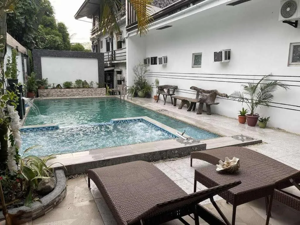 Pool view in St. John Island View Pensionne