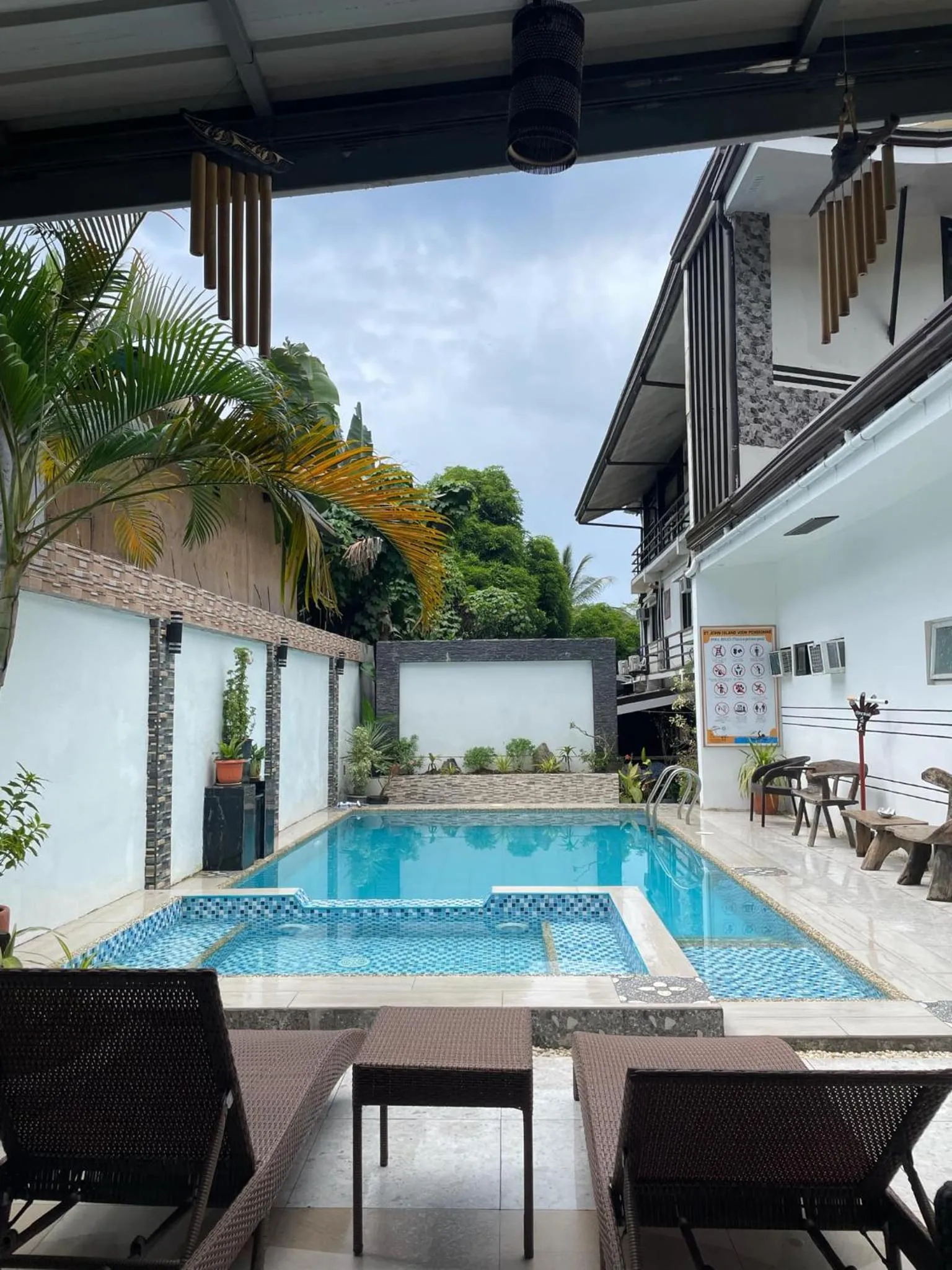 Swimming pool in St. John Island View Pensionne
