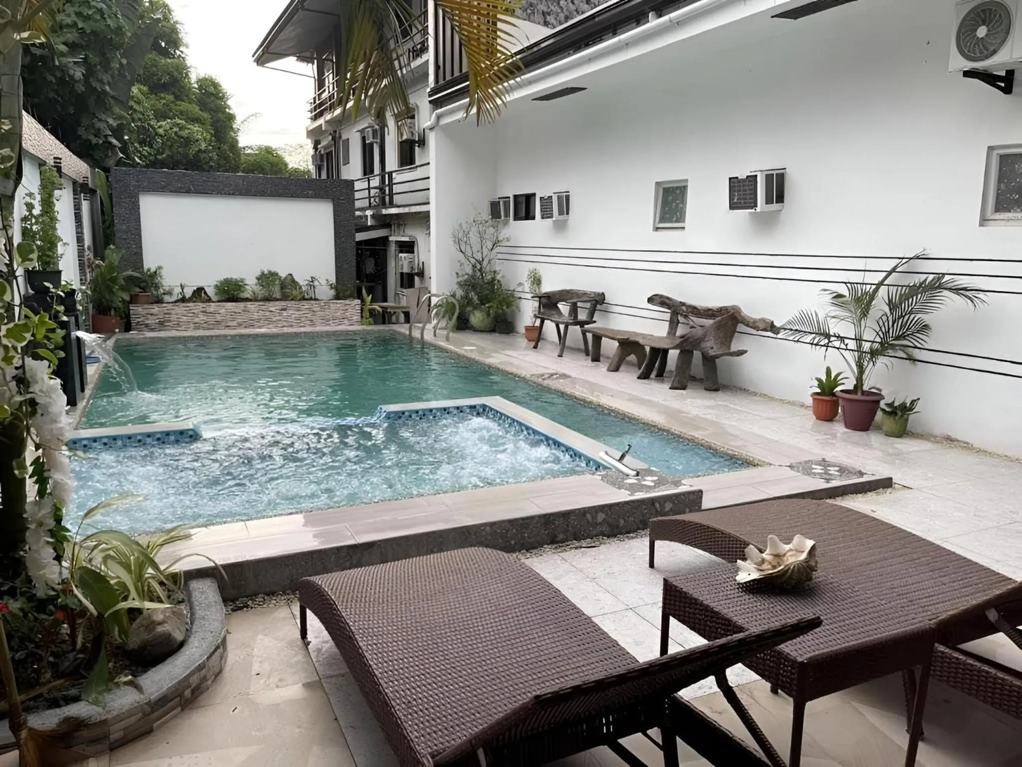 Pool view in St. John Island View Pensionne