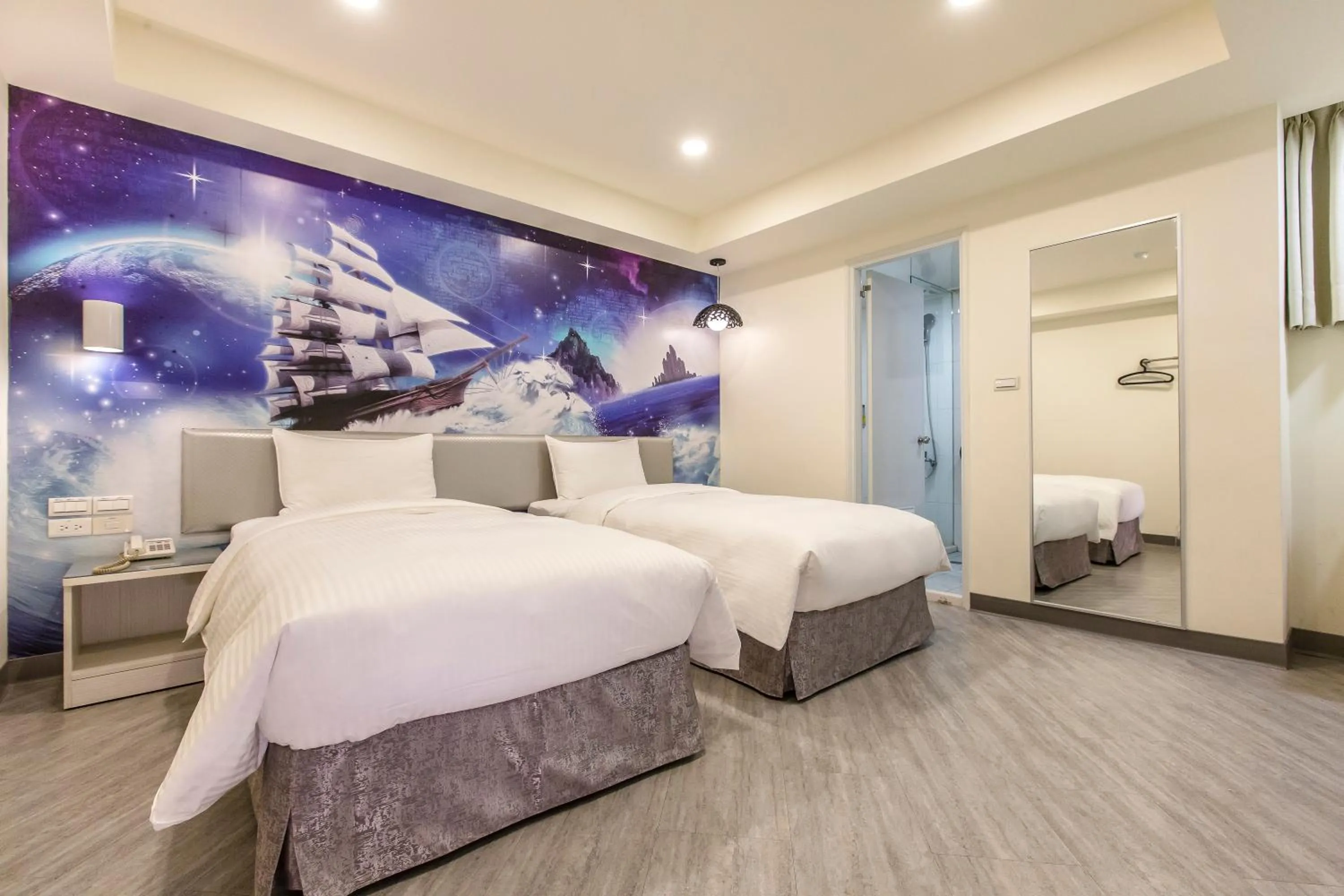 Bed in The Cloud Hotel Zhongli Branch