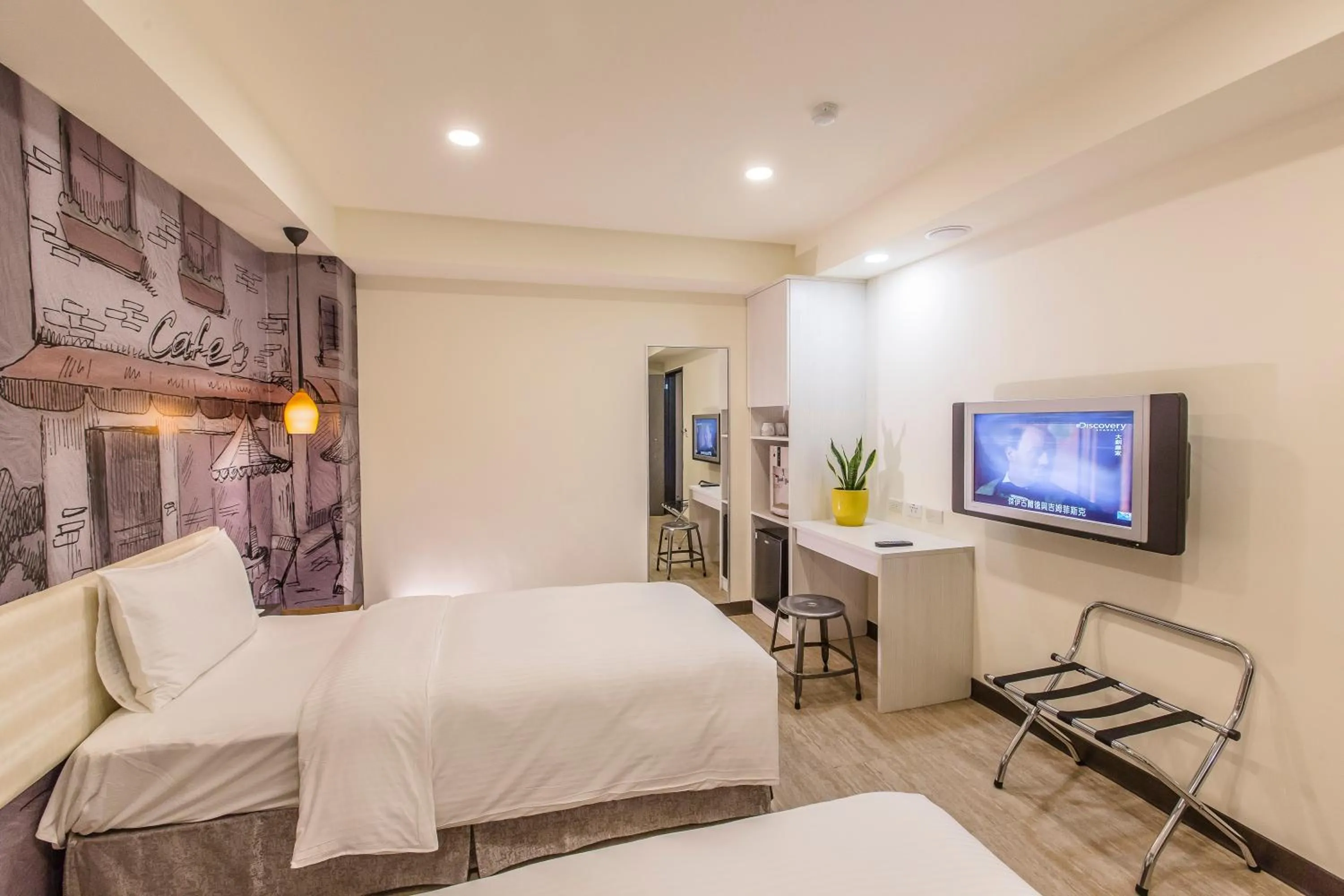 Bed in The Cloud Hotel Zhongli Branch